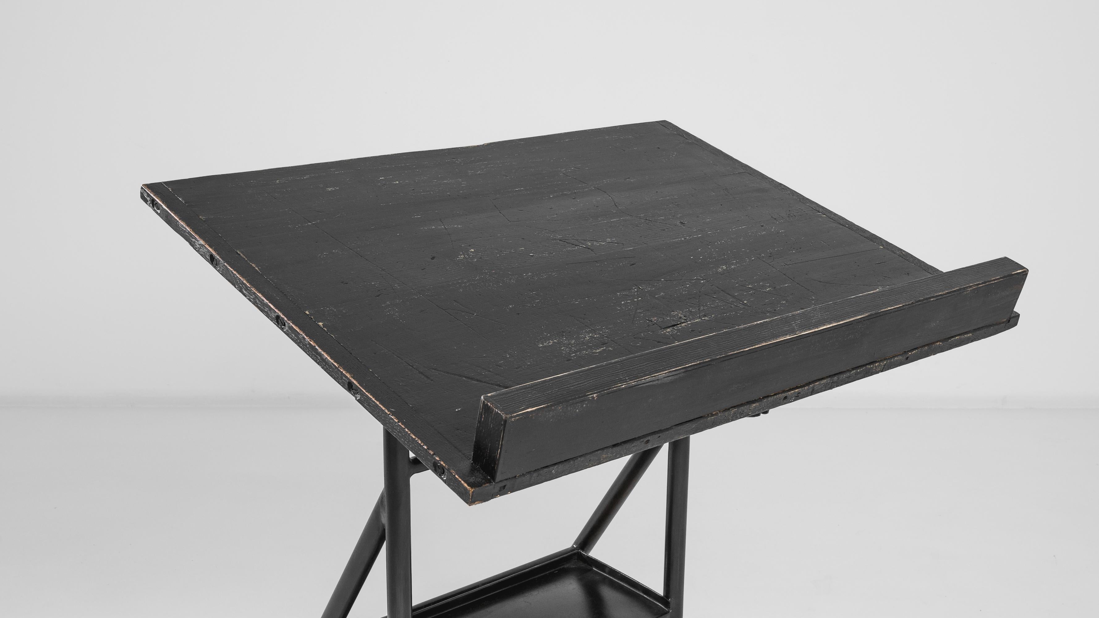 1950s Belgian Metal Drawing Table 2