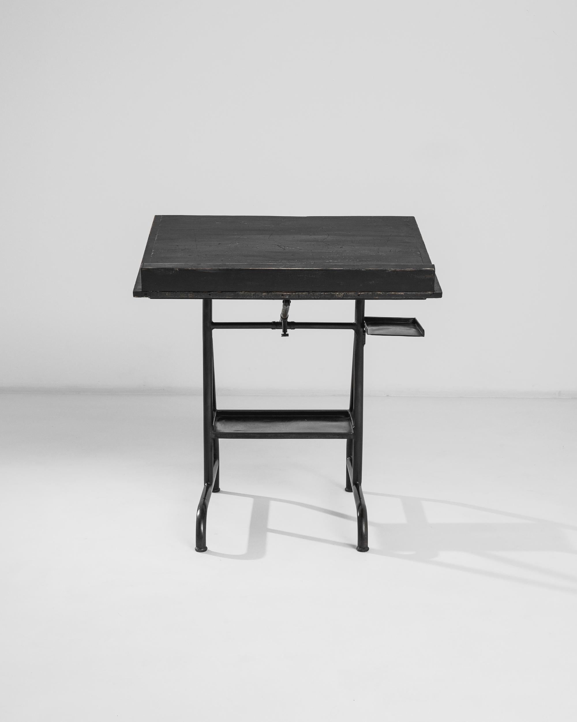 1950s Belgian Metal Drawing Table 4