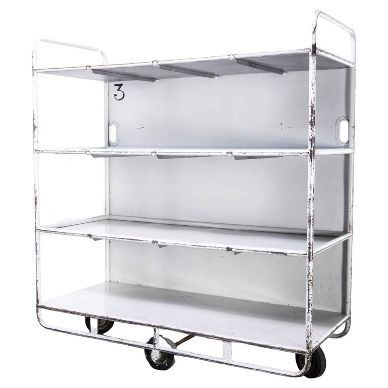 1950's Belgian Metal Industrial Bakers Rack For Sale at 1stDibs