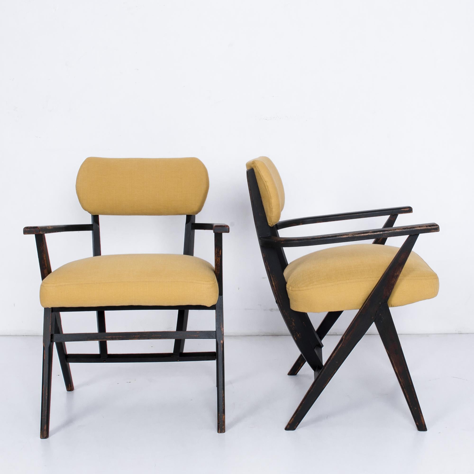 1950s Belgian Modern Armchairs, a Pair In Good Condition In High Point, NC