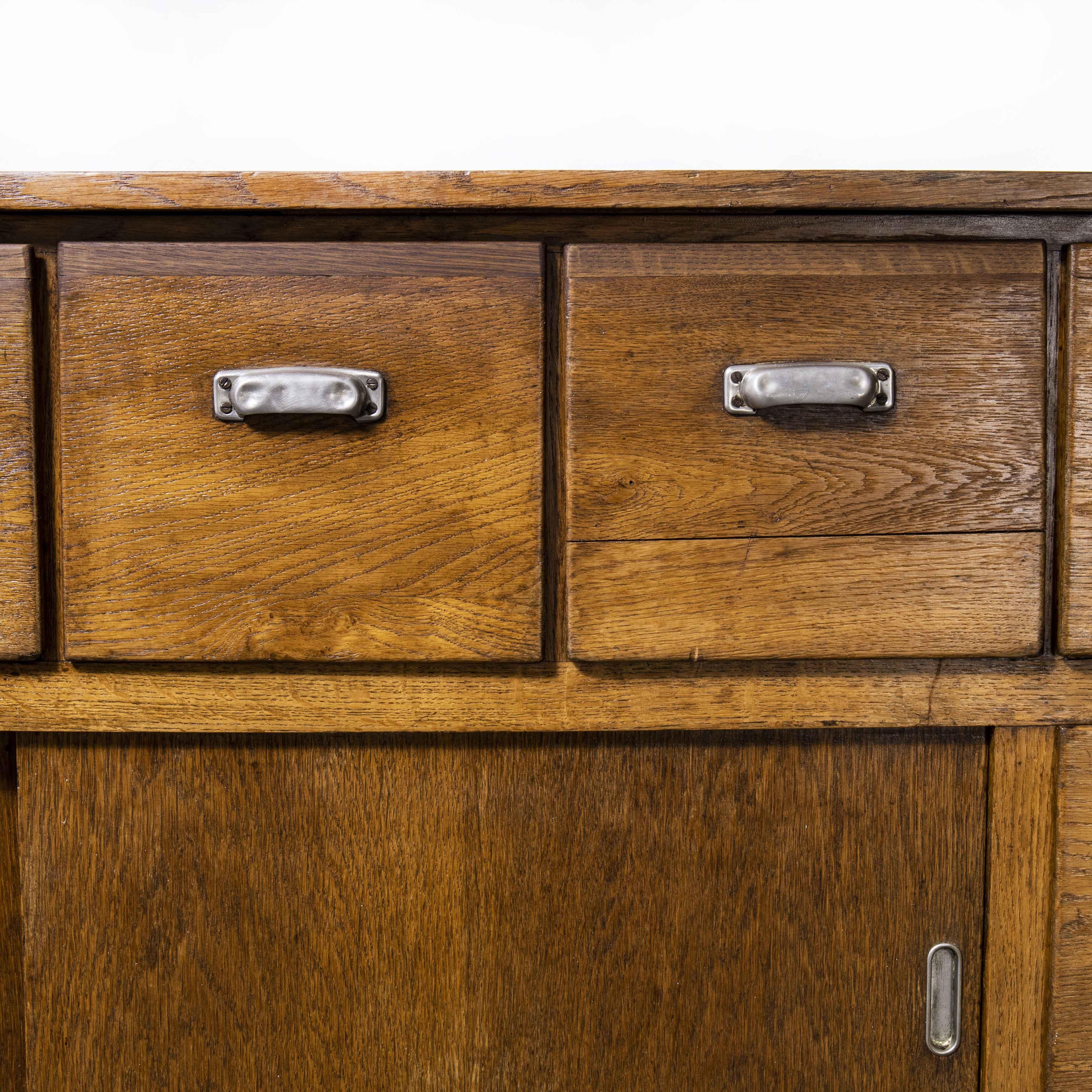1950's Belgian Oak Apothecary Cabinet with Ten Drawers 9