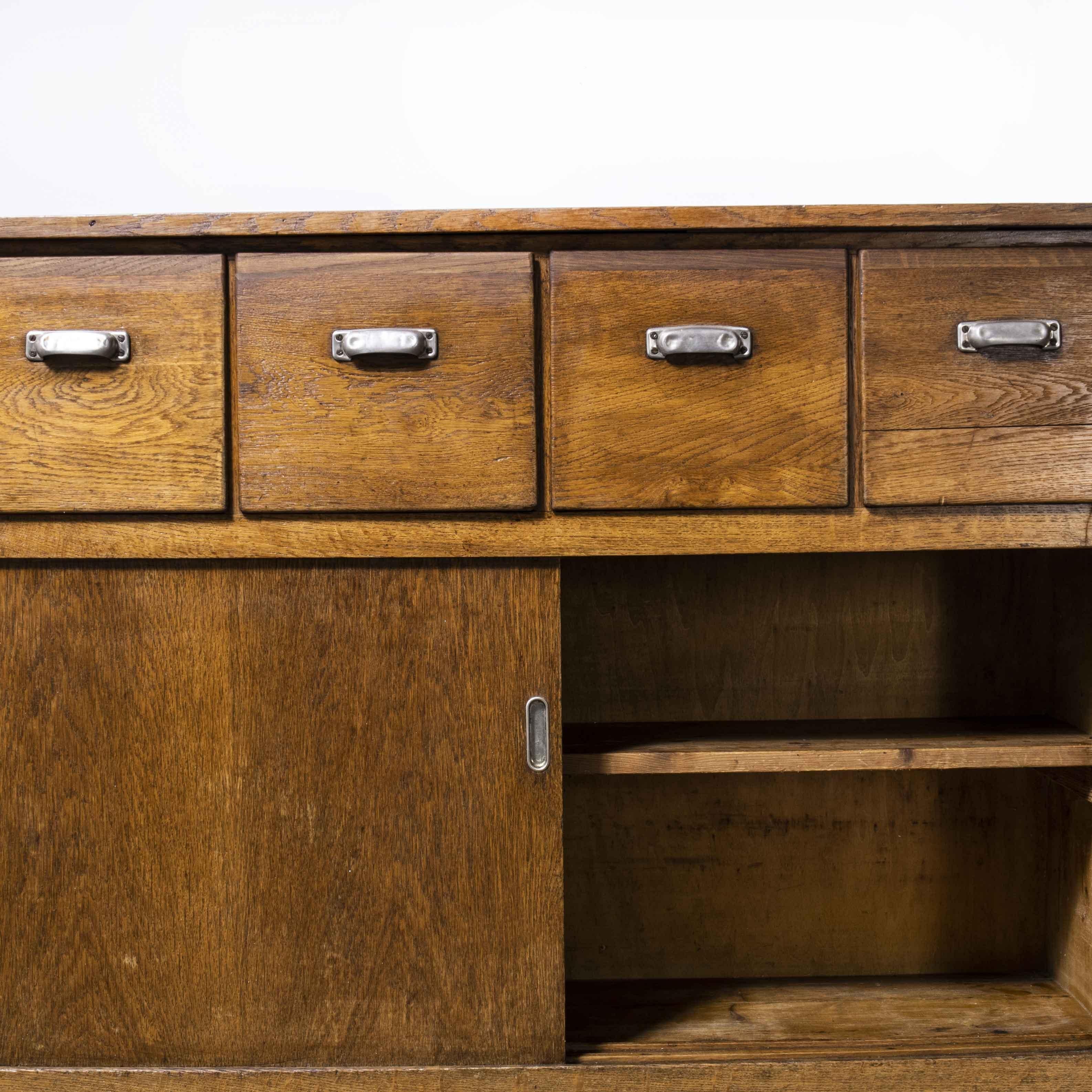 1950's Belgian Oak Apothecary Cabinet with Ten Drawers 4