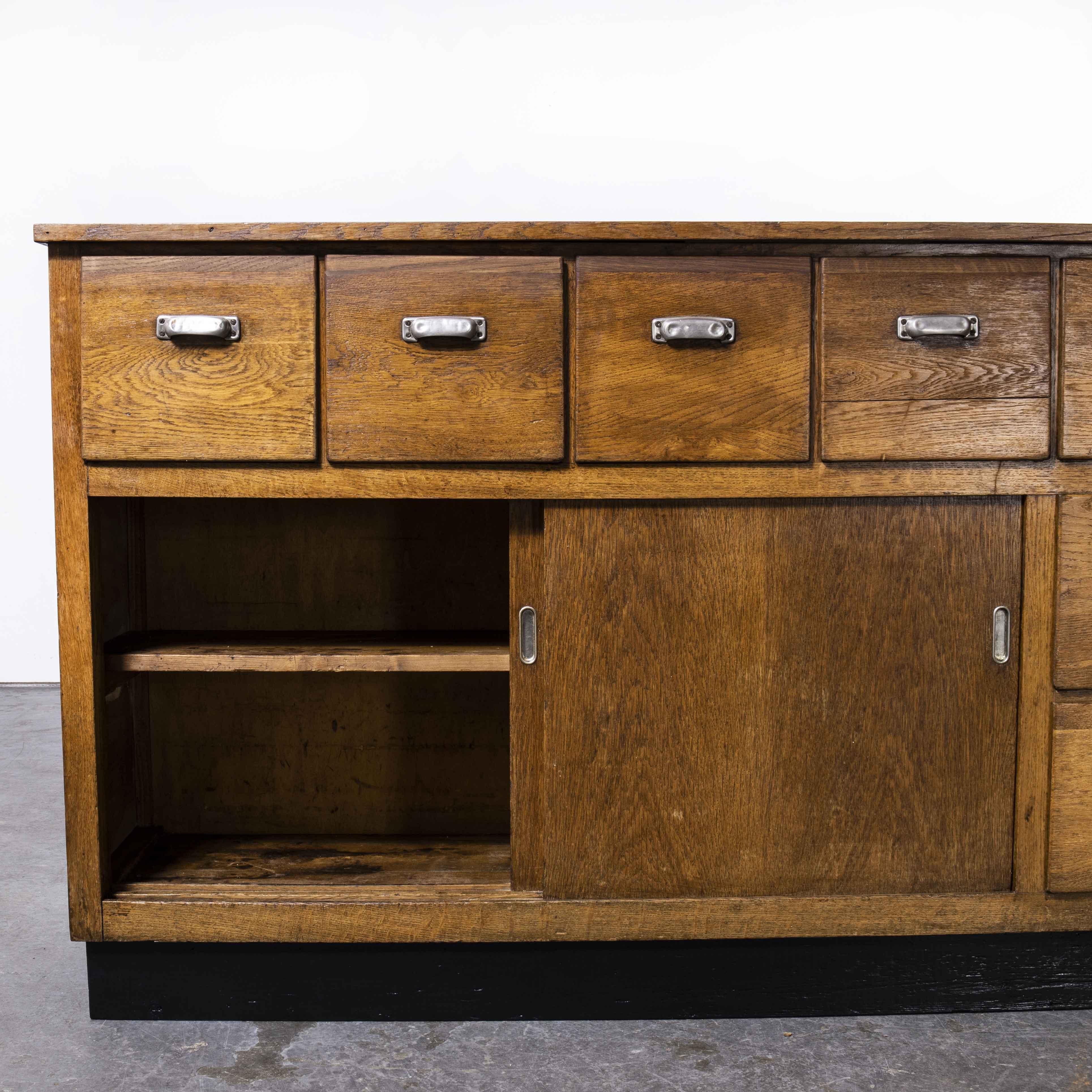 1950's Belgian Oak Apothecary Cabinet with Ten Drawers 5