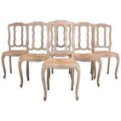 1950s Belgian Oak Dining Chairs, Set of Six
