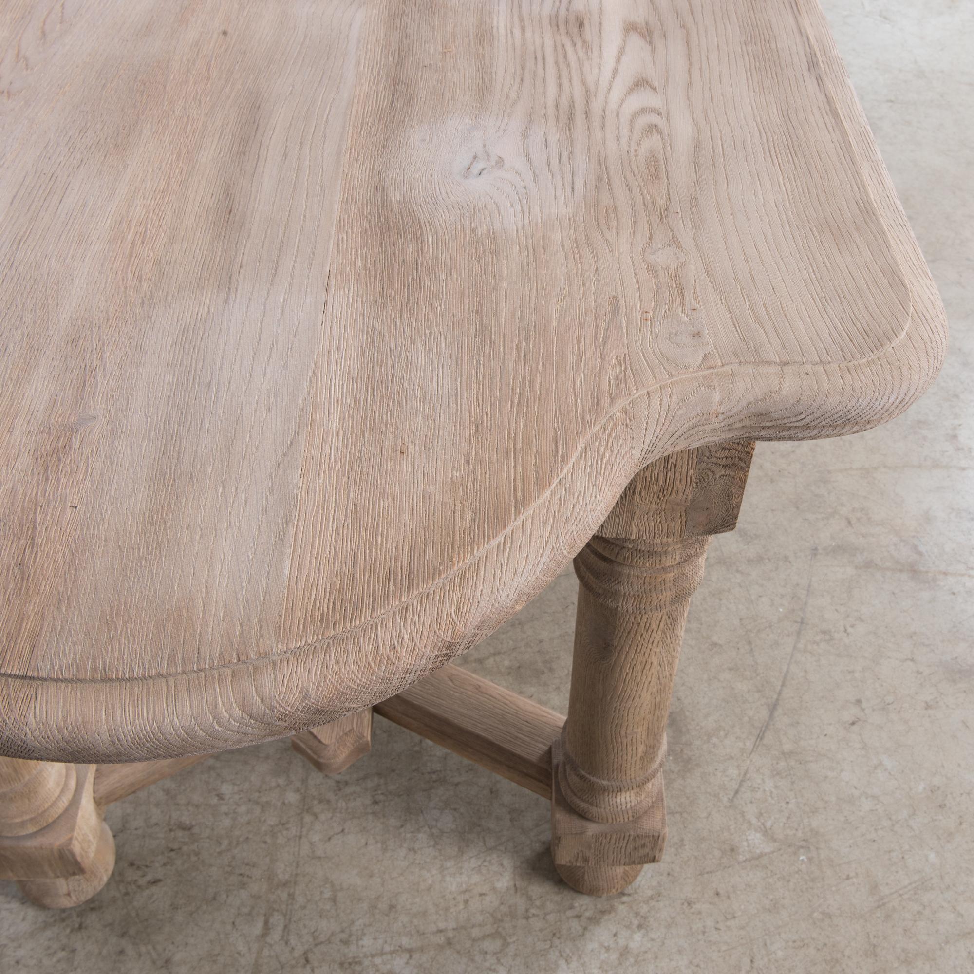 1950s Belgian Oak Dining Table 3