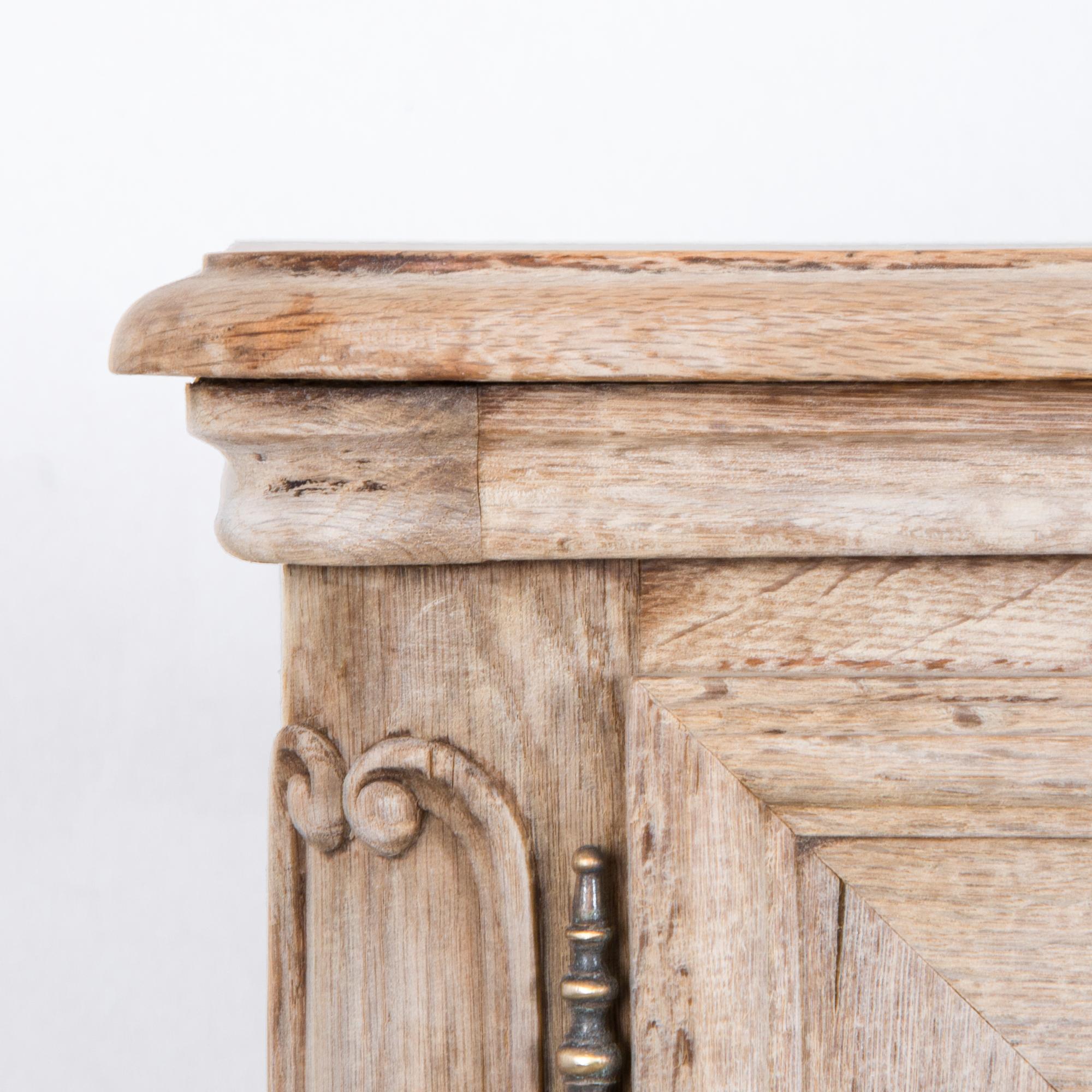 Brass 1950s Belgian Oak Sideboard