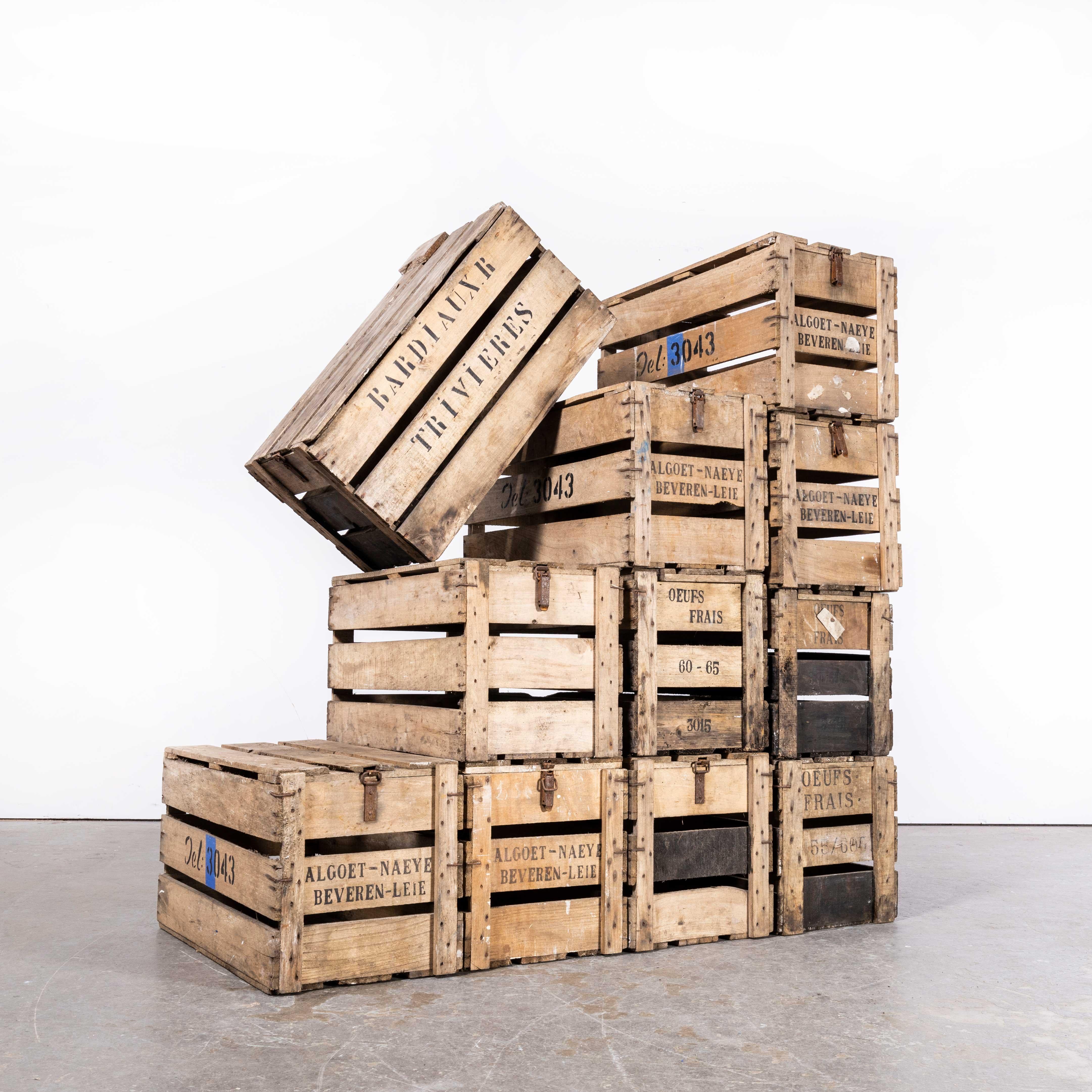 Mid-20th Century 1950s Belgian Shipping Crates - Various Quantities Available For Sale