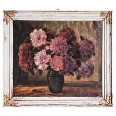 1950s Belgian Still Life in Wooden Frame