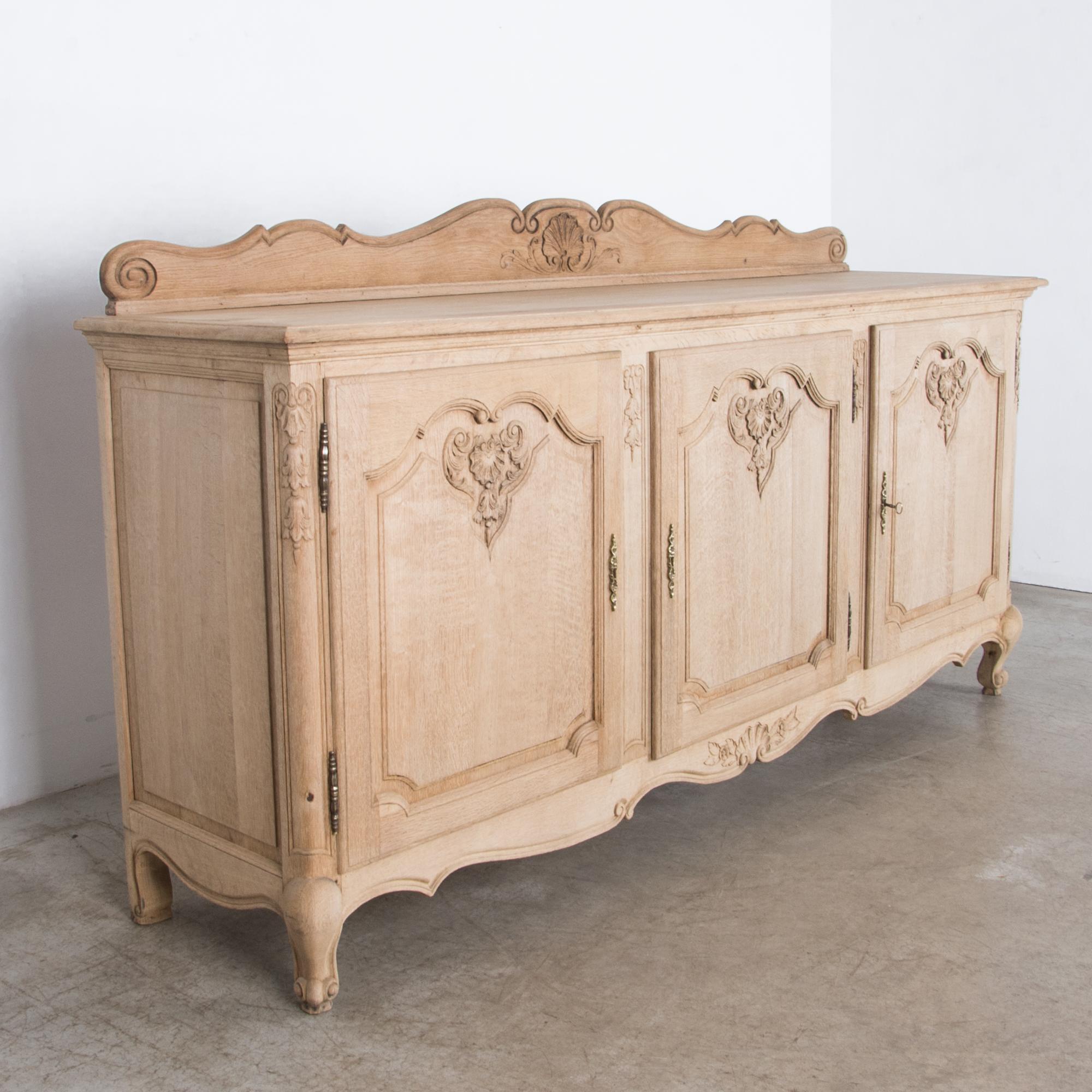 1950s Belgian Three-Door Buffet Cabinet In Good Condition In High Point, NC