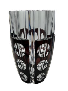 Vaso belga del 1950 Val Saint Lambert Vaso di cristallo disegnato da Joseph Simon