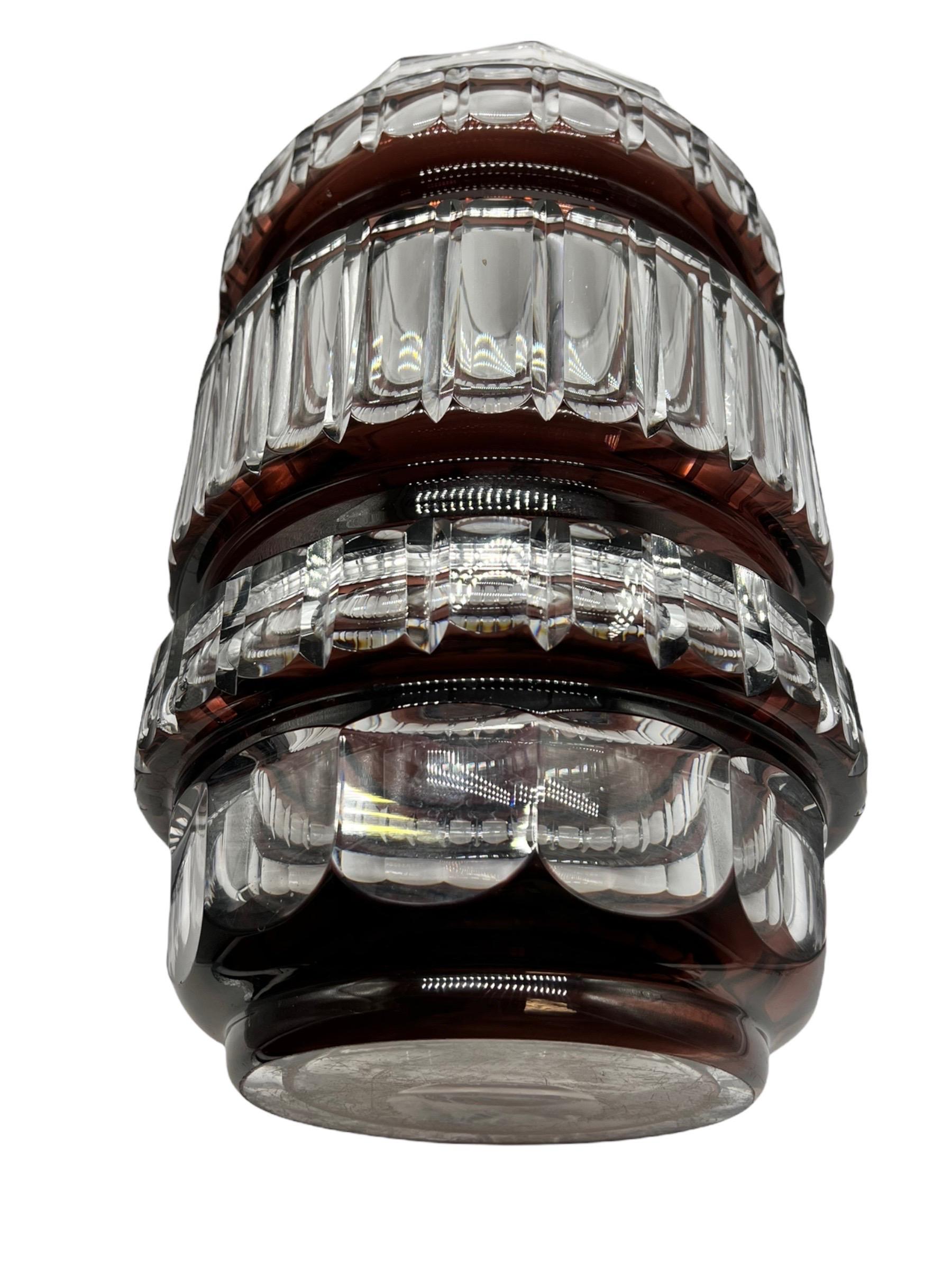 Belgische Vase Val Saint Lambert aus Kristall, entworfen von Joseph Simon, 1950er Jahre im Angebot 2