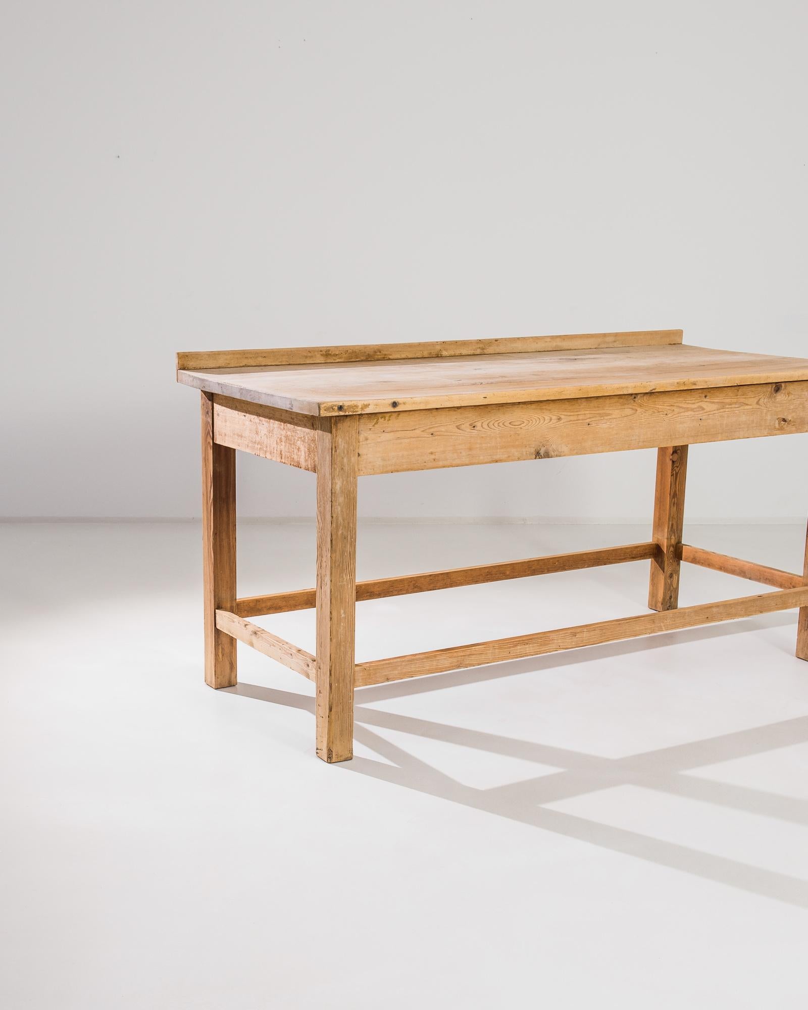 1950s Belgian Wooden Bakery Table 2