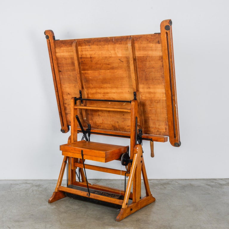 1950s Belgian Wooden Drawing Table at 1stDibs