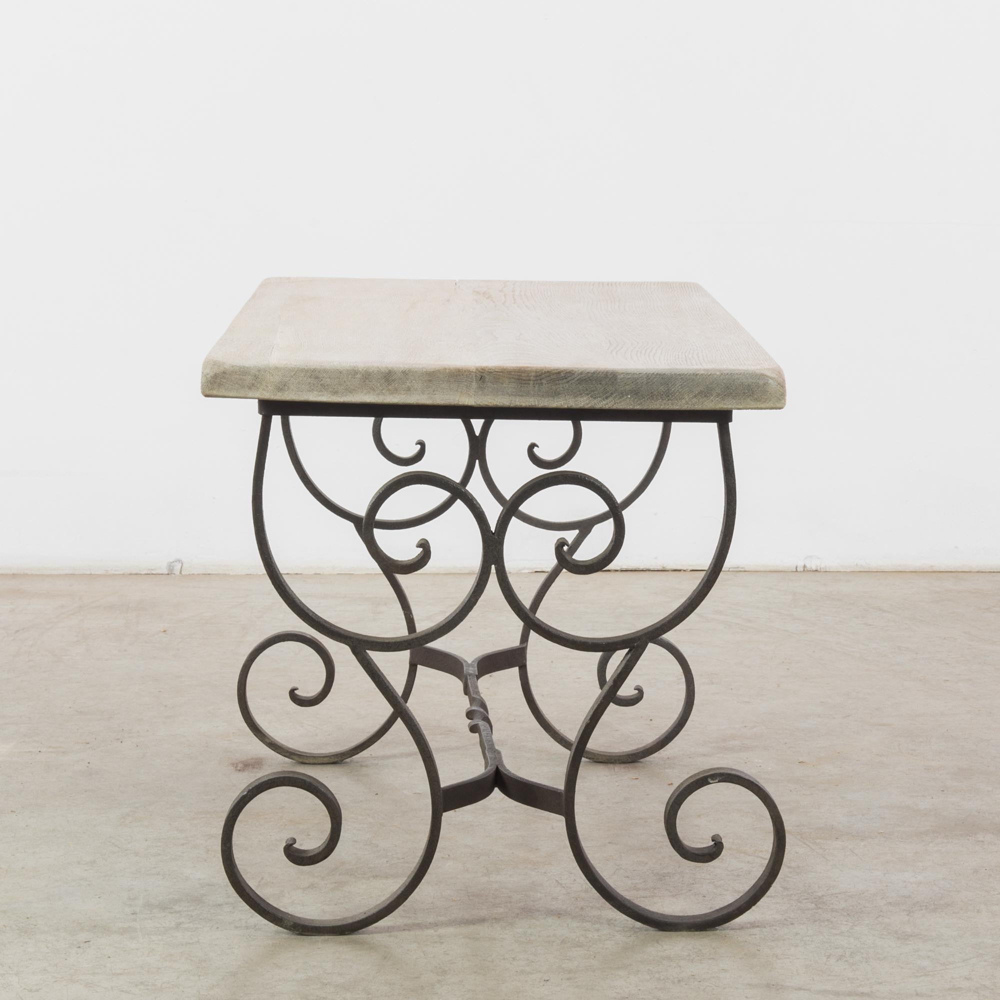 wrought iron coffee table with wood top