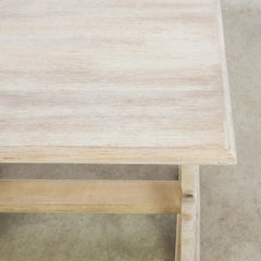 1950s Belgium Bleached Oak Dolphin Table