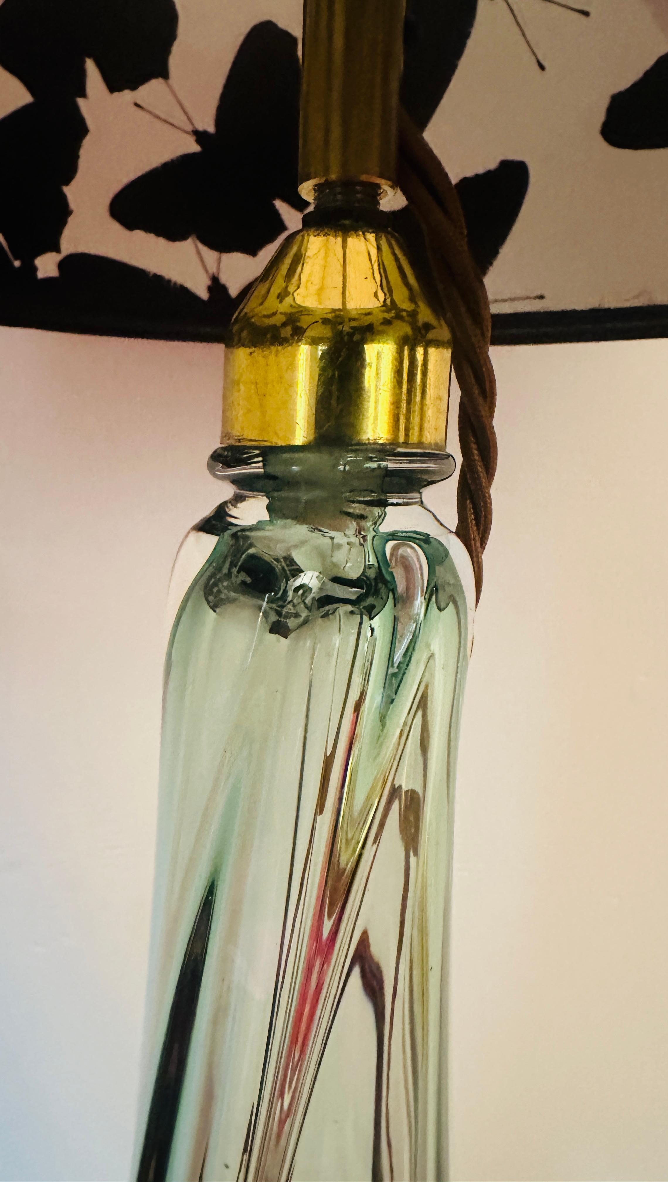 Tischlampe aus grünem und klarem Kristallglas, Belgien, Val Saint Lambert, 1950er Jahre im Angebot 12