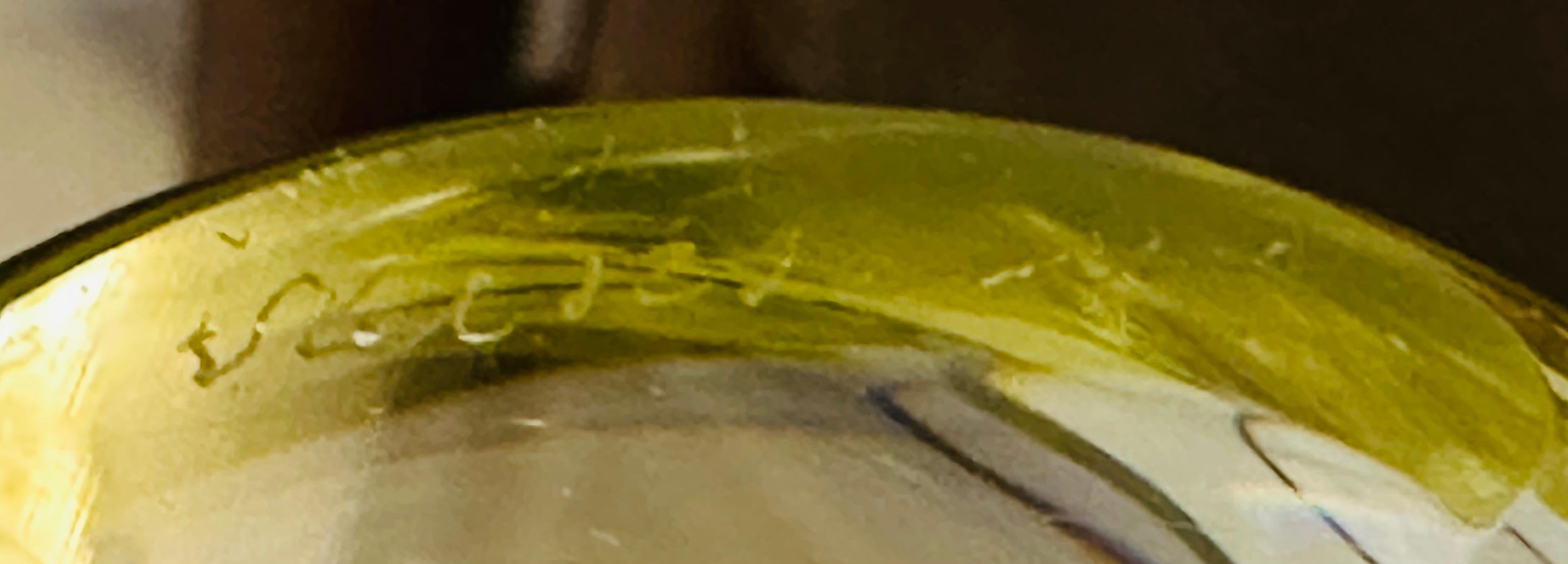 1950s Belgium Val St Lambert Bright Yellow & Clear Crystal Glass Lamp Base 12