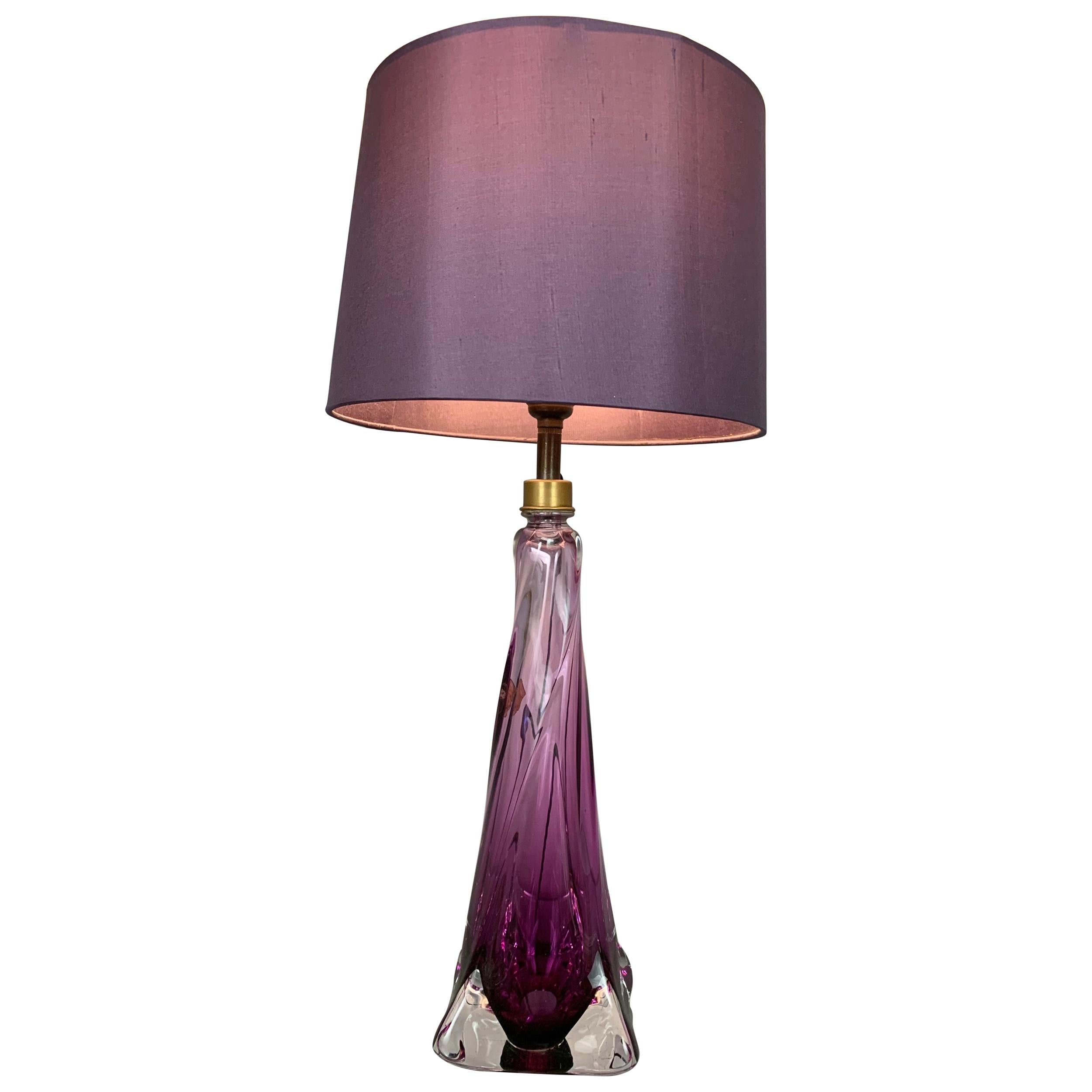 Clear Crystal Glass Table Lamp, Purple Crystal Table Lamps