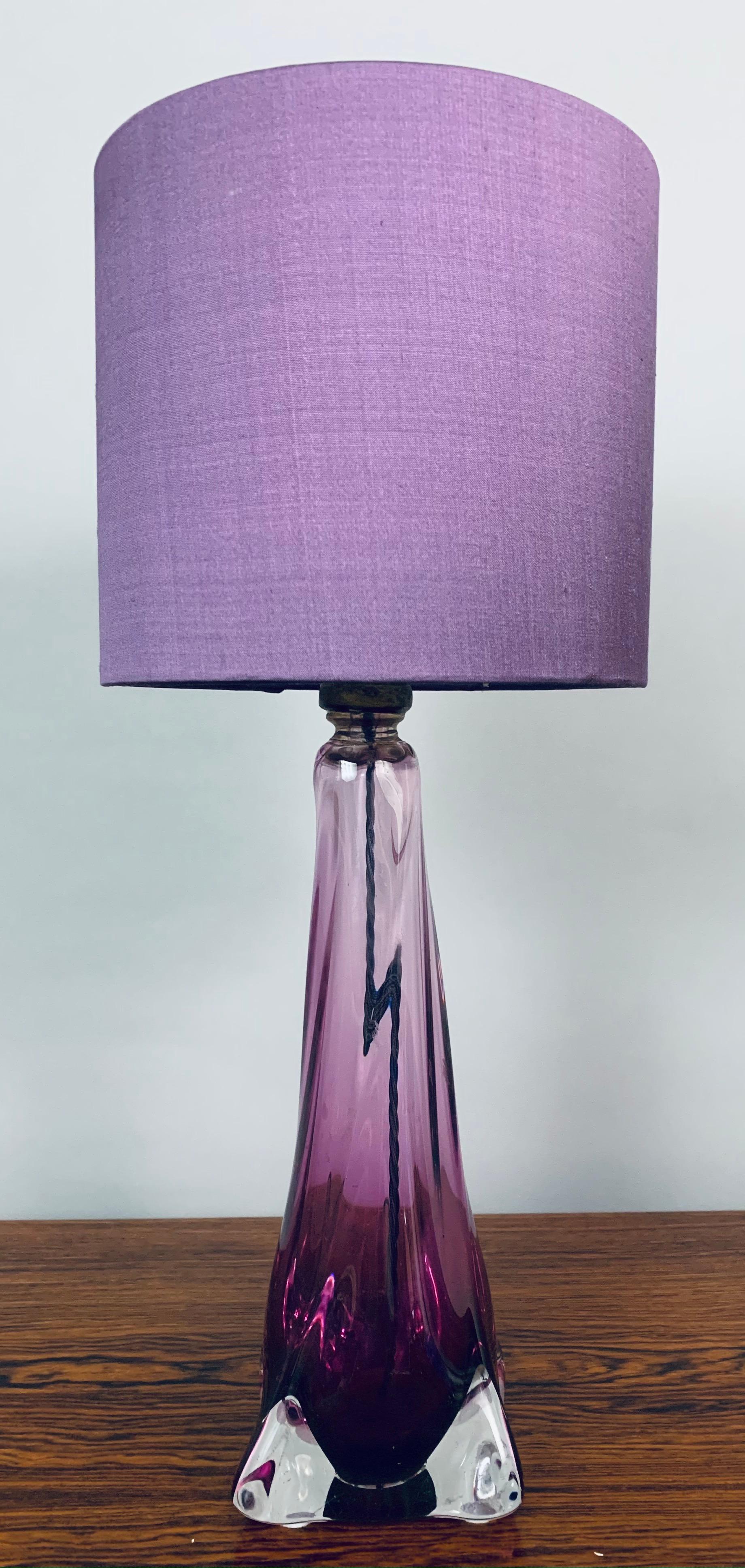 purple glass lamp