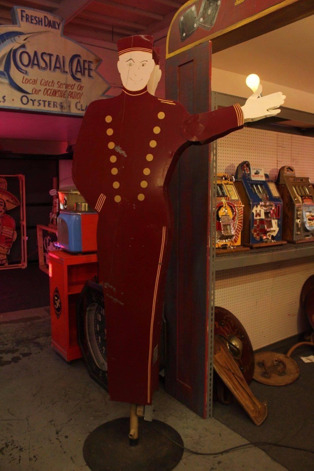 Other 1950s Bellhop National Animated Sign Co. Double Sided Advertising For Sale