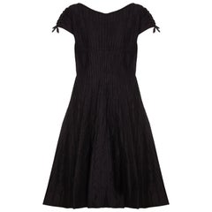 1950s Ben Reig Black Silk Ribbon Dress 