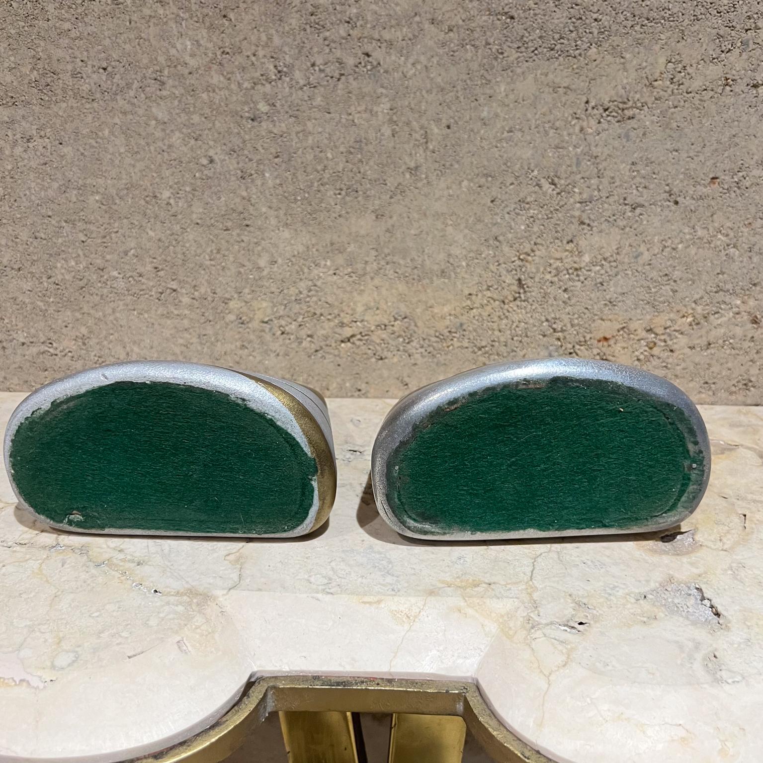 1950s Ben Seibel Abstract Gold Silver Brass Bookend Set For Sale 4