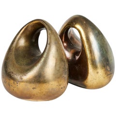 1950s Ben Seibel Bookends in Brass for Jenfred-Ware