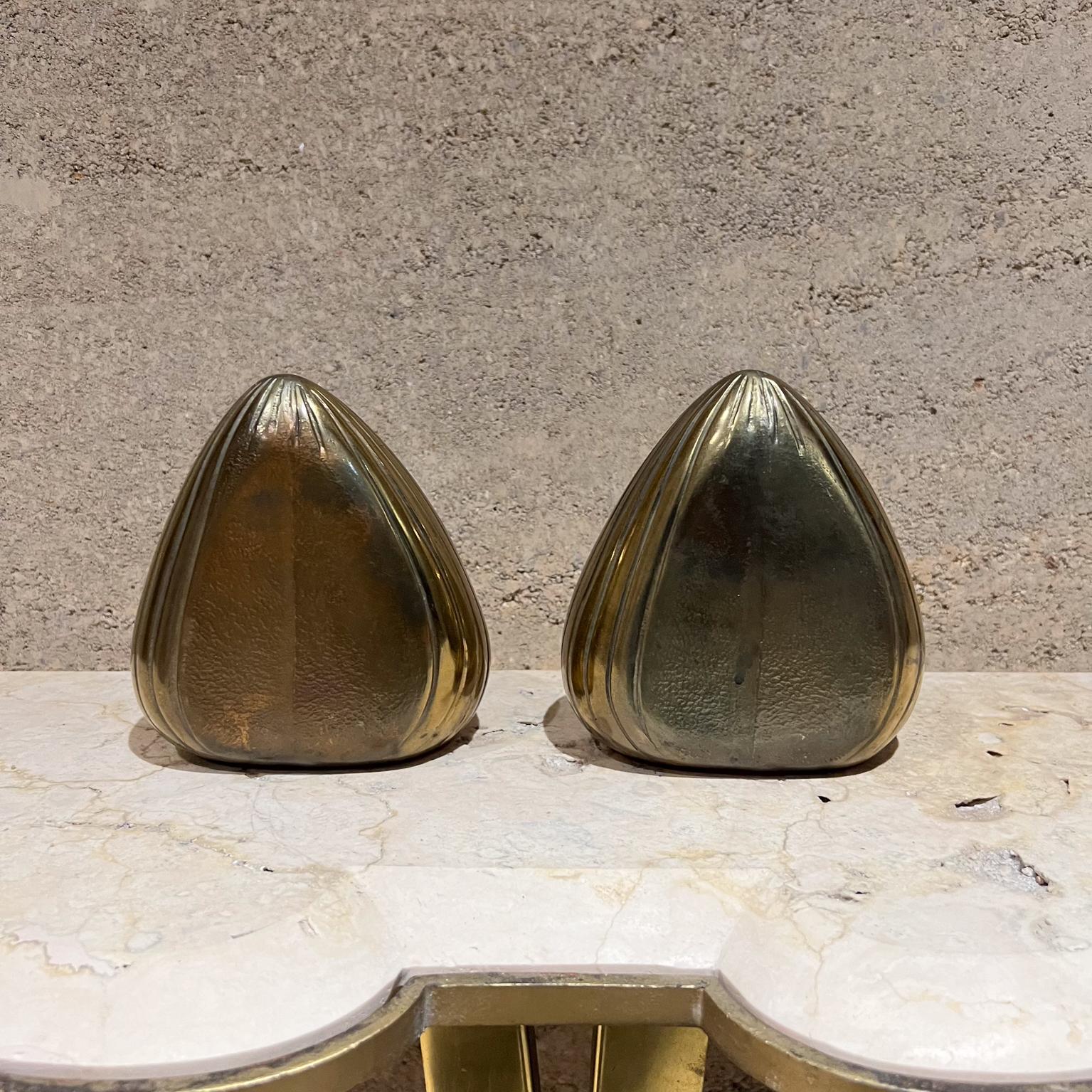 1950s Ben Seibel Brass Clam Shell Bookend Set For Sale 3