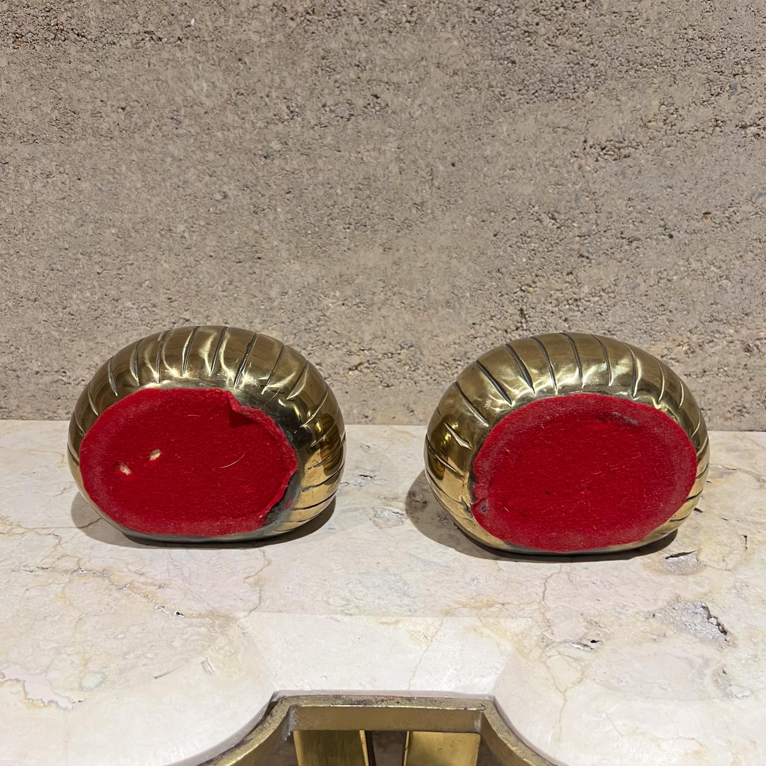 1950s Ben Seibel Brass Clam Shell Bookend Set For Sale 4