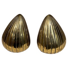 1950s Ben Seibel Brass Clam Shell Bookend Set