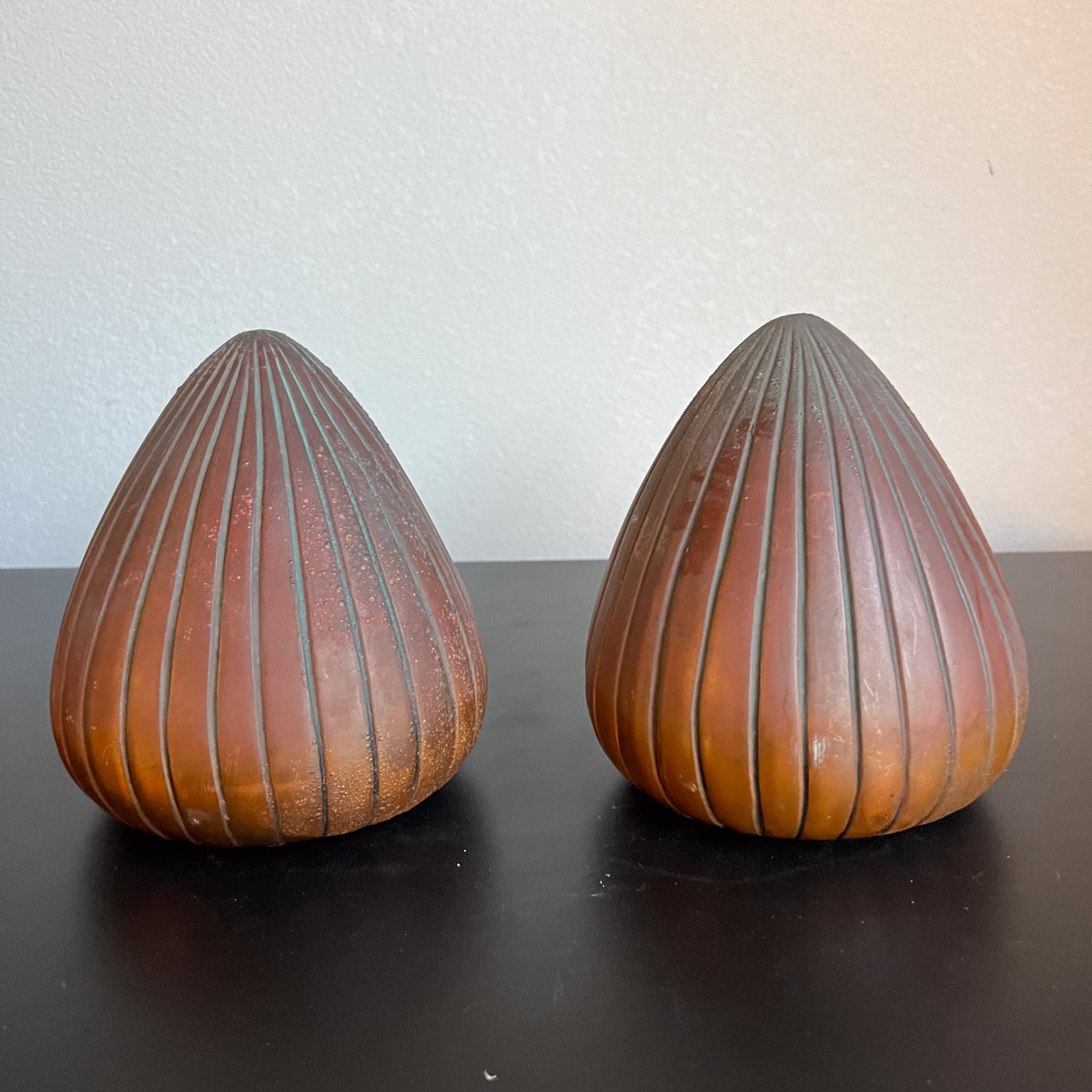 Mid-Century moderno Set di fermalibri in rame con conchiglia di Ben Seibel del 1950 in vendita