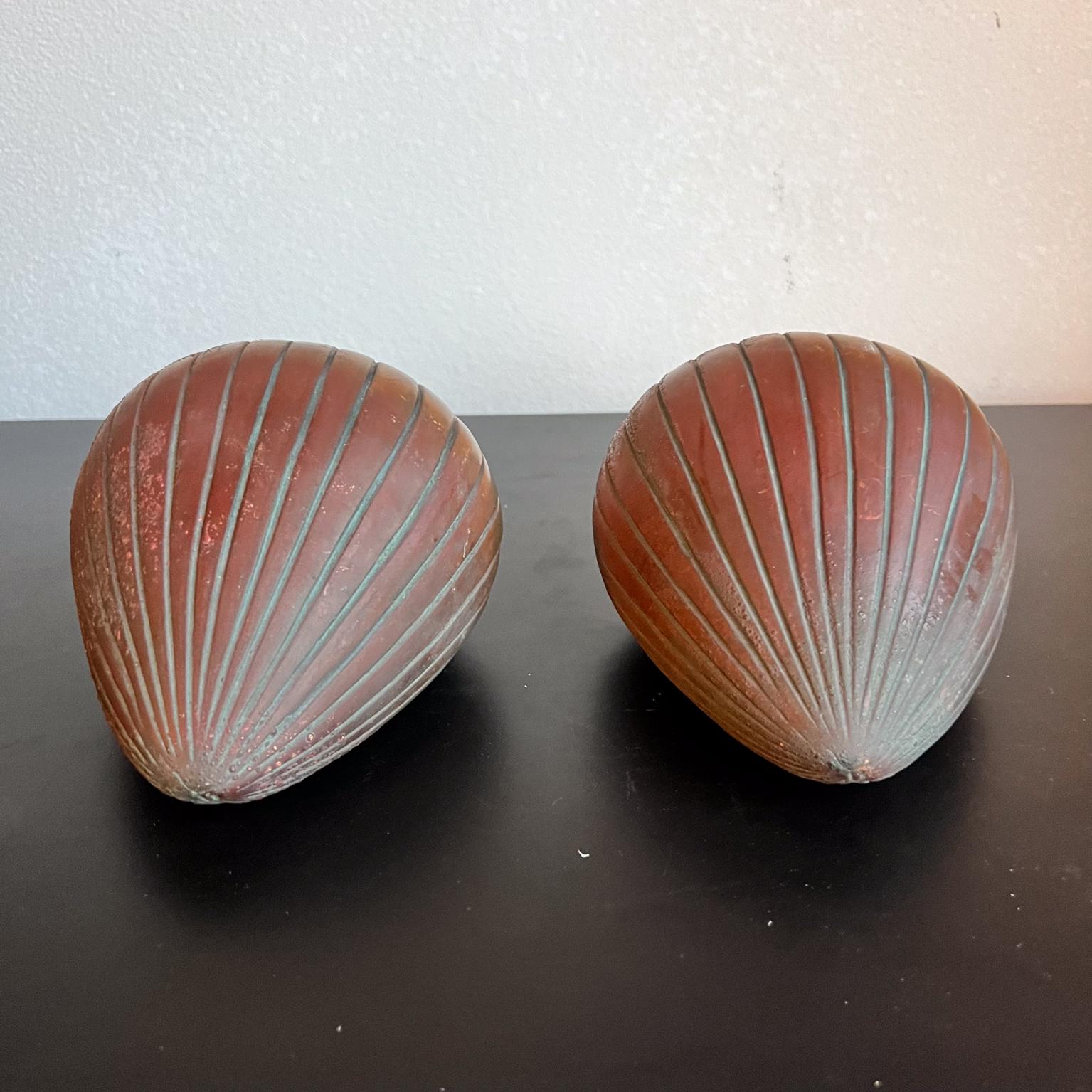Rame Set di fermalibri in rame con conchiglia di Ben Seibel del 1950 in vendita