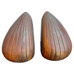 1950s Ben Seibel Copper Clam Shell Bookend Set