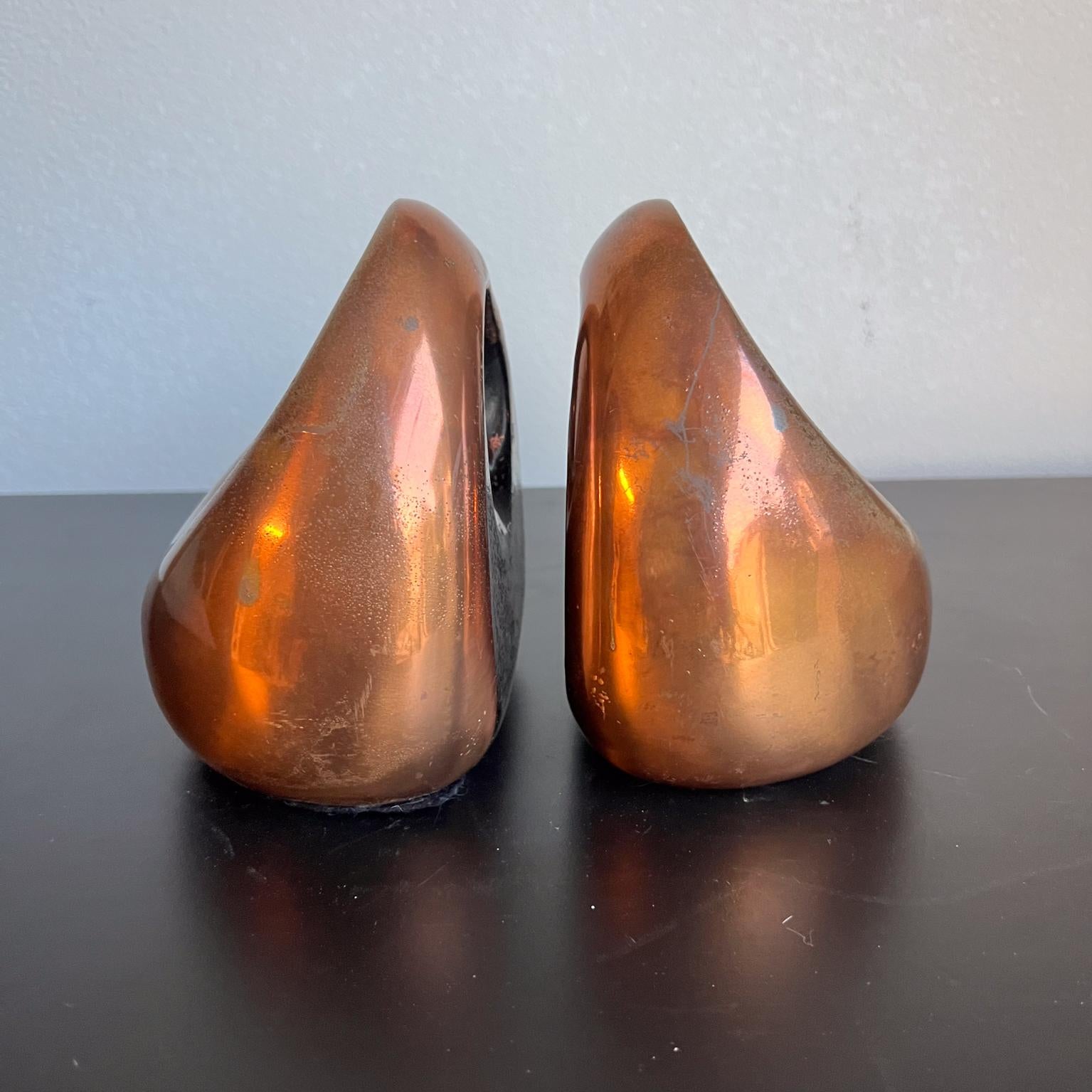 Mid-Century Modern 1950s Ben Seibel Copper Orb Bookend Pair For Sale