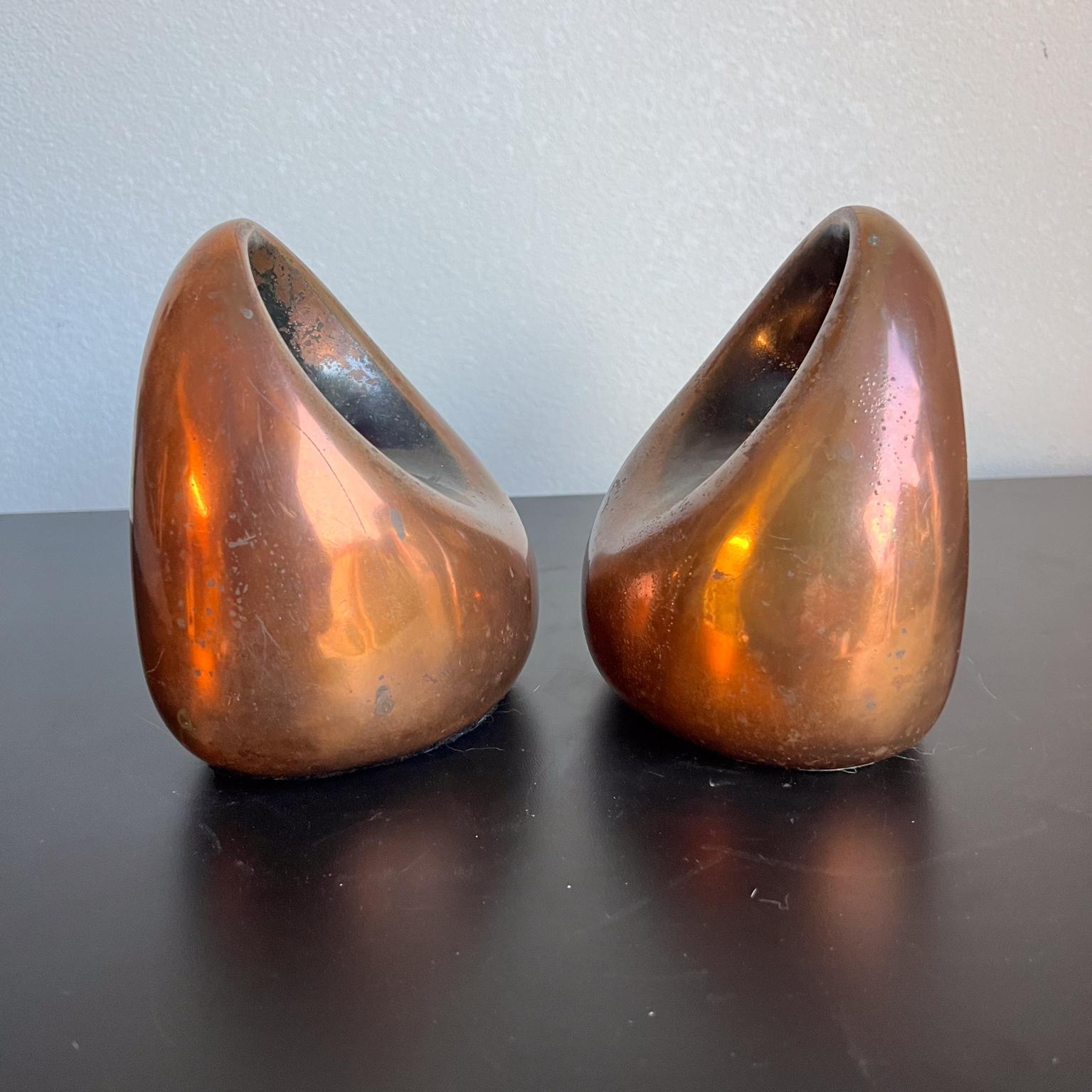 Mid-20th Century 1950s Ben Seibel Copper Orb Bookend Pair For Sale