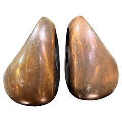 Par de sujetalibros orbe de cobre Ben Seibel de los años 50