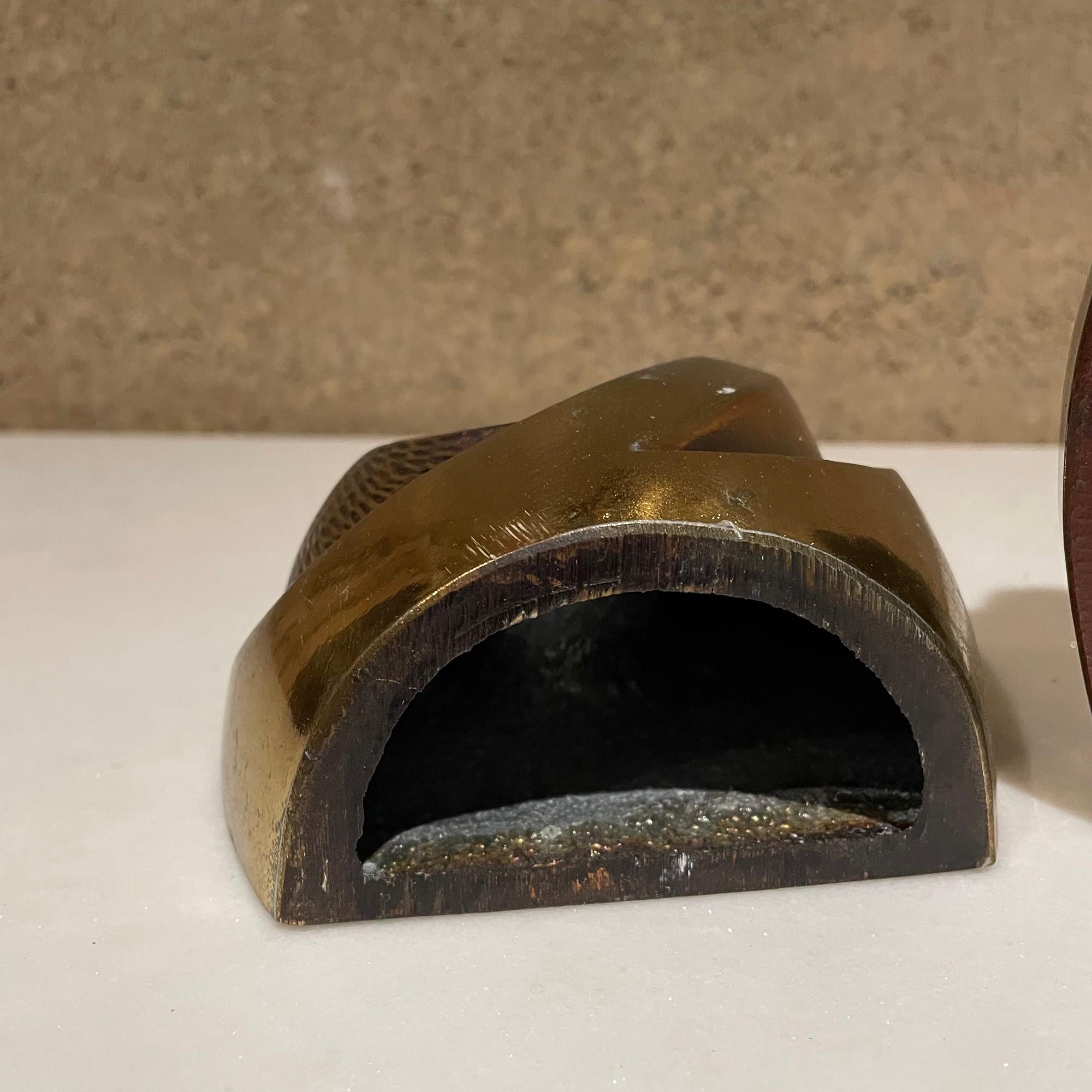 1950s Ben Seibel Modern Brass Bookends Sculptural Tear Drop Flame 3
