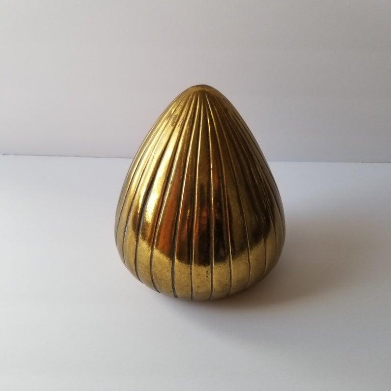 American 1950s Ben Seibel Clamshell Brass Bookend Jenfred-Ware