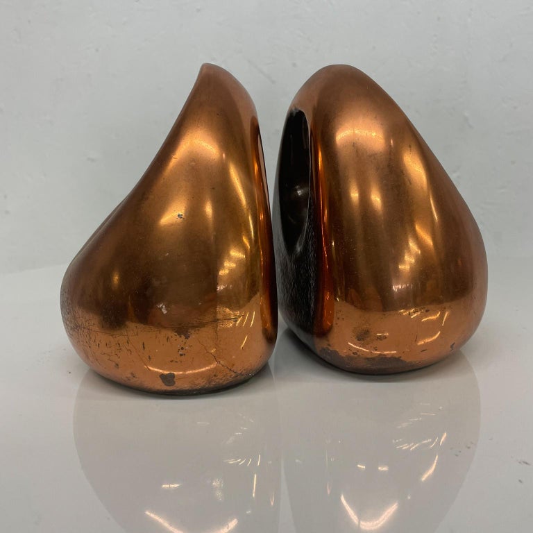 Mid-Century Modern 1950s Ben Seibel Modern ORB Bookends in Copper for Jenfred-Ware Raymor For Sale