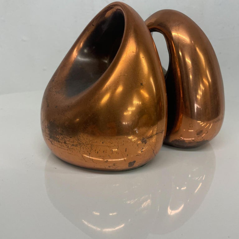 American 1950s Ben Seibel Modern ORB Bookends in Copper for Jenfred-Ware Raymor For Sale