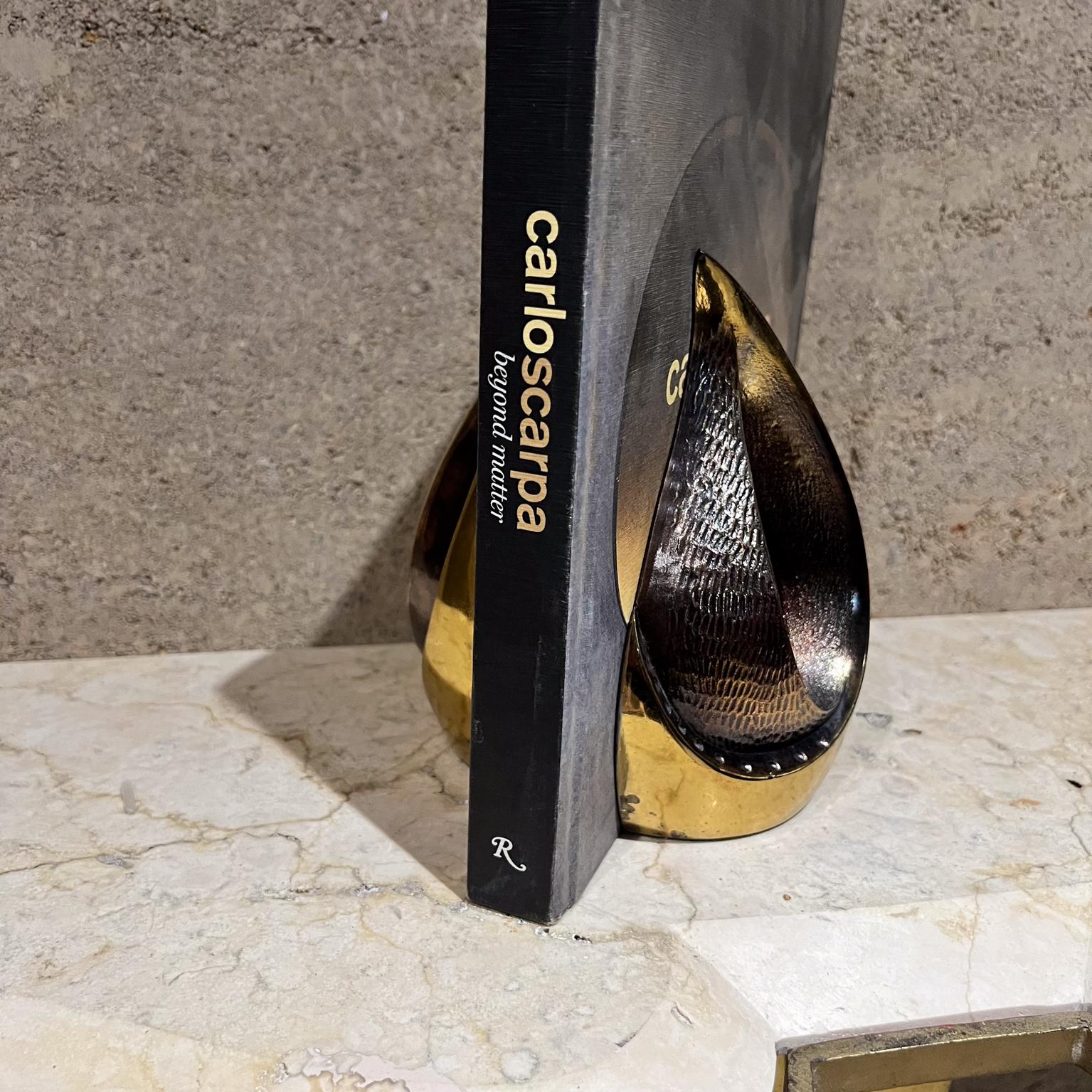 1950s Ben Seibel Teardrop Brass Flame Bookend Pair For Sale 7