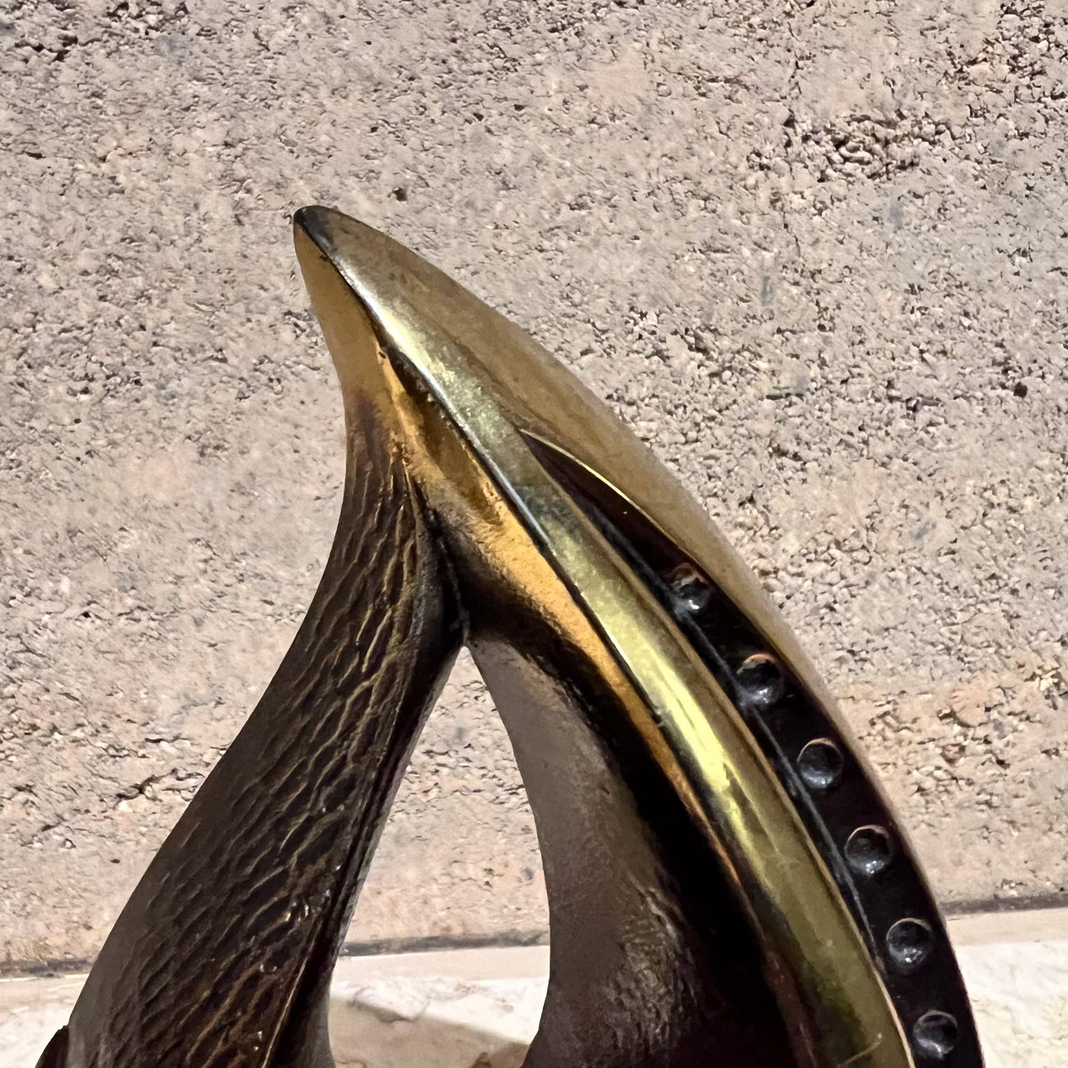 1950s Ben Seibel Teardrop Brass Flame Bookend Pair For Sale 3