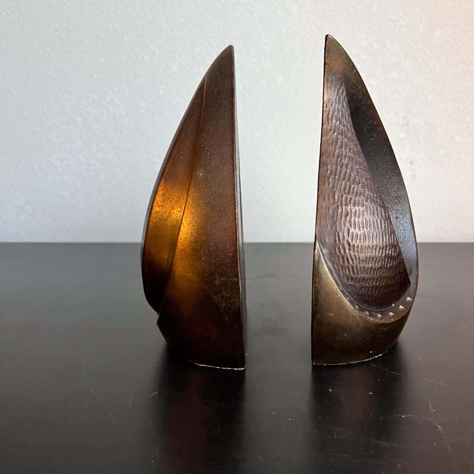 Mid-Century Modern 1950s Ben Seibel Teardrop Copper Flame Bookend Pair For Sale