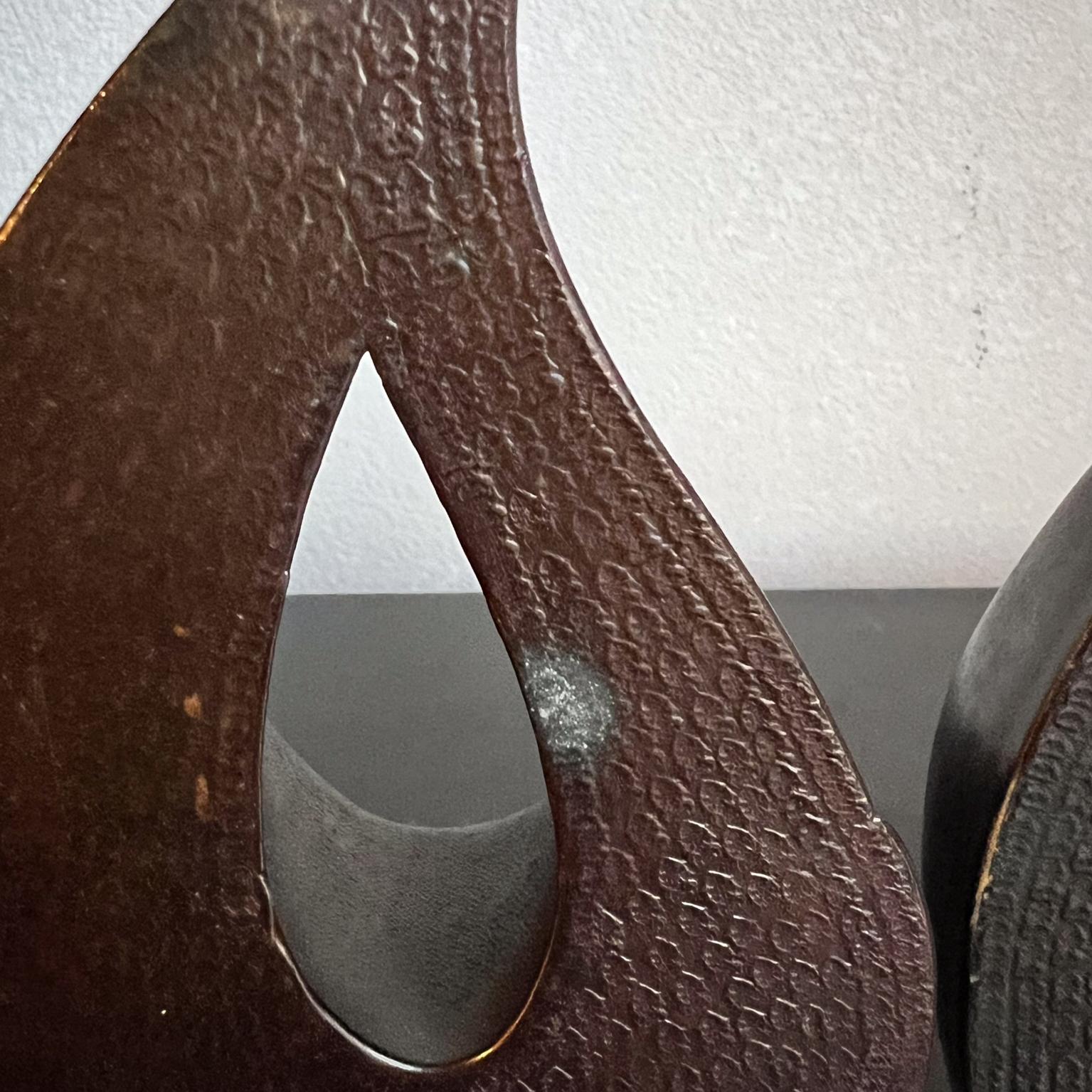 1950s Ben Seibel Teardrop Copper Flame Bookend Pair For Sale 1