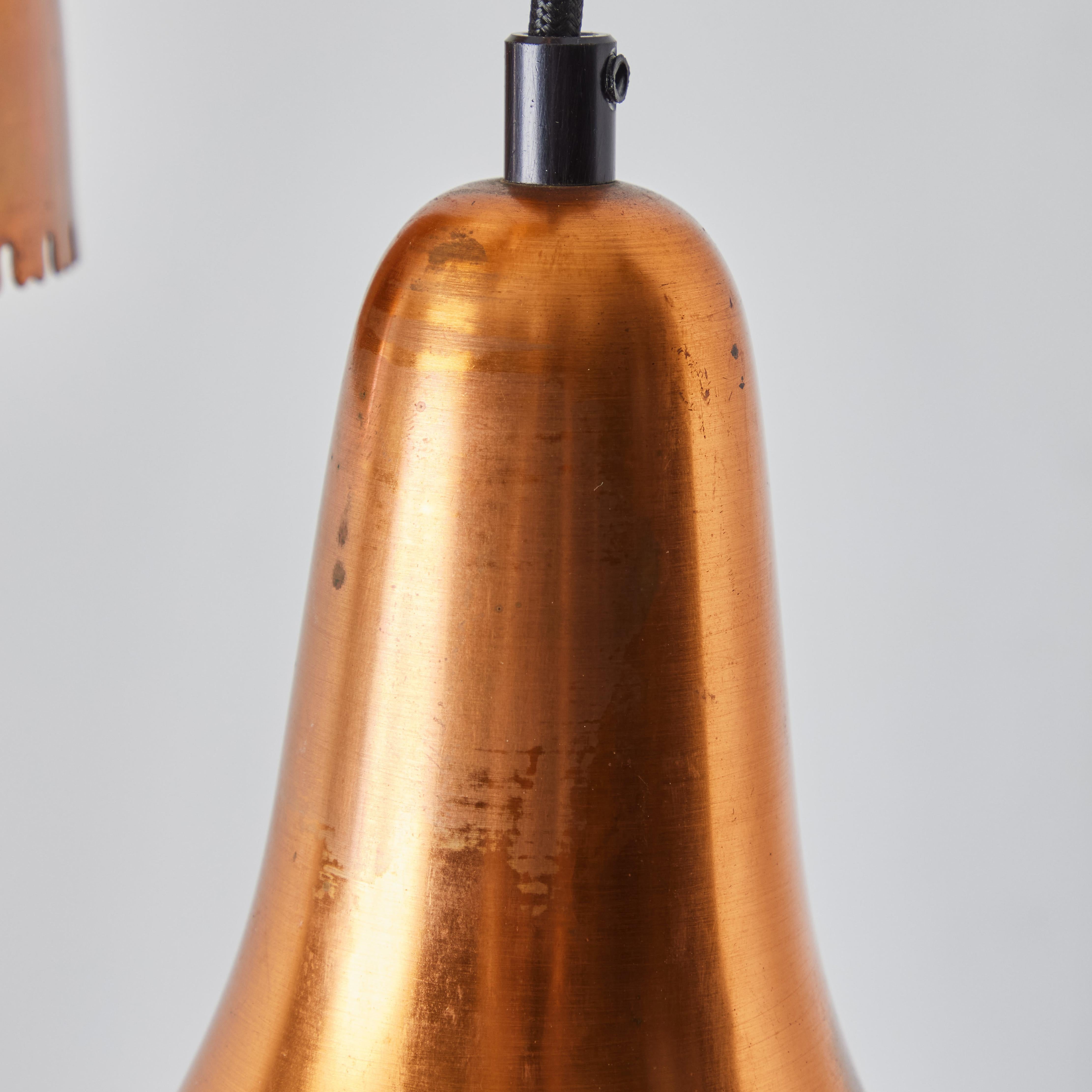 1950s Bent Karlby 3-Shade Chandelier in Copper for Lyfa For Sale 6