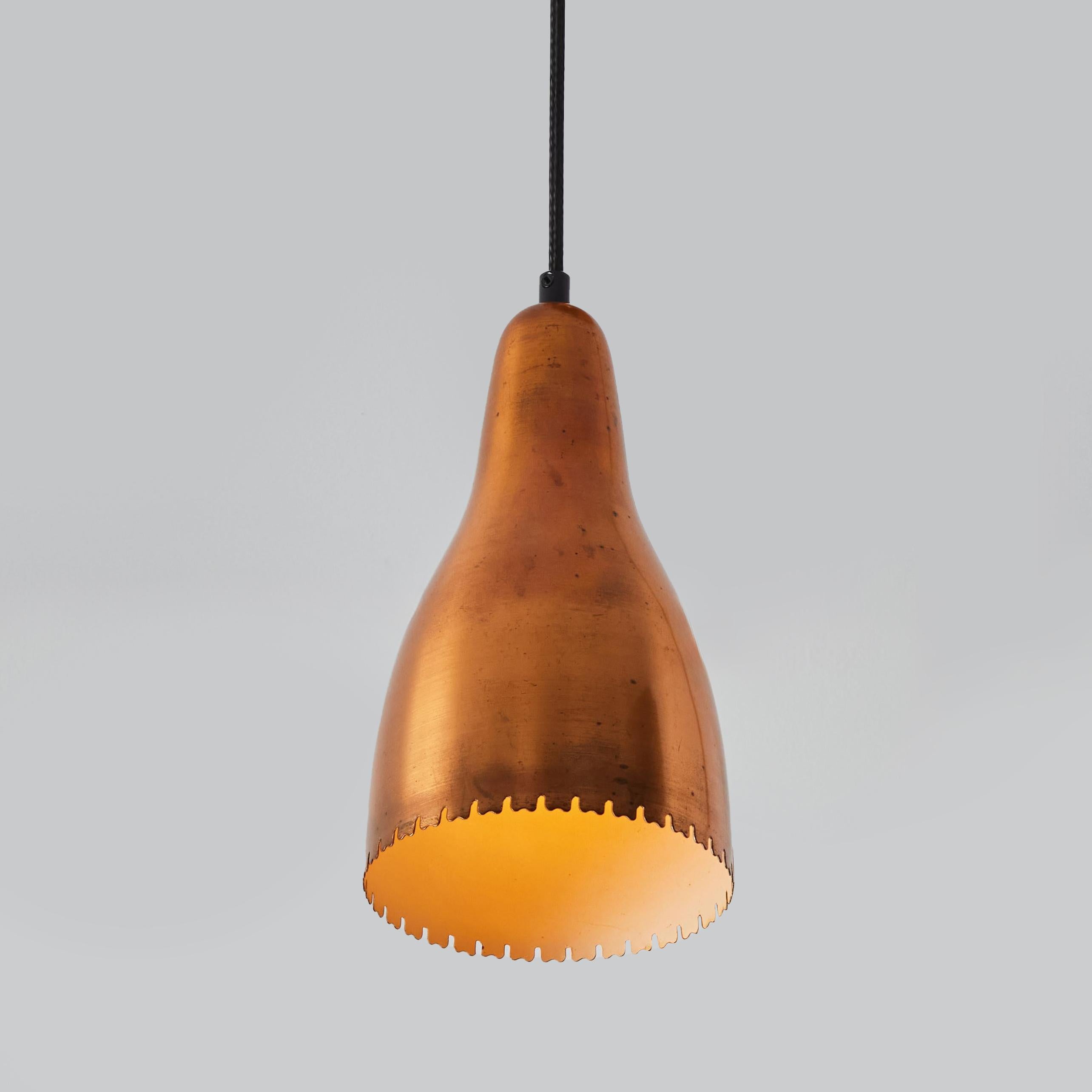 Scandinavian Modern 1950s Bent Karlby Perforated Copper Pendant for Lyfa For Sale