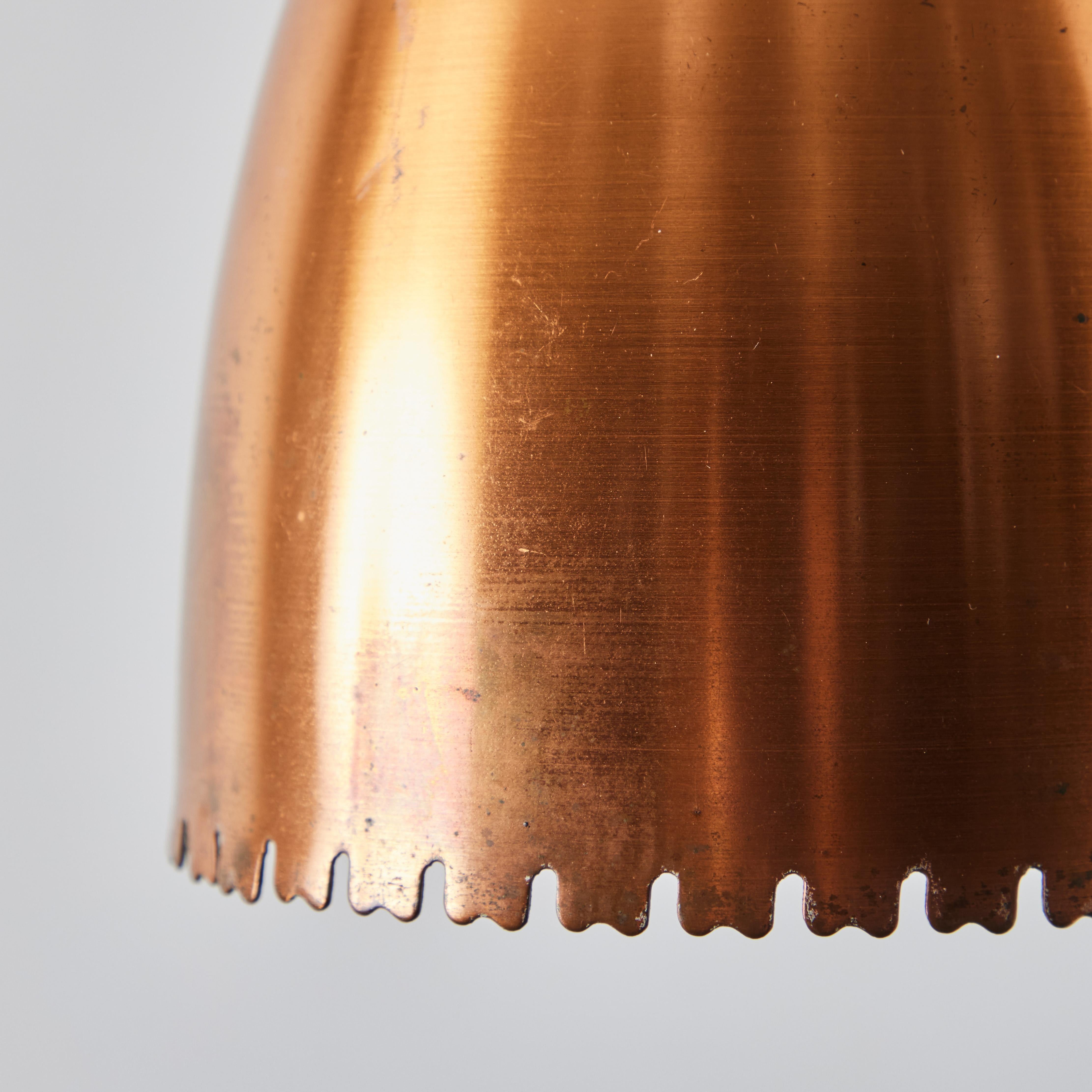 Mid-20th Century 1950s Bent Karlby Perforated Copper Pendant for Lyfa For Sale