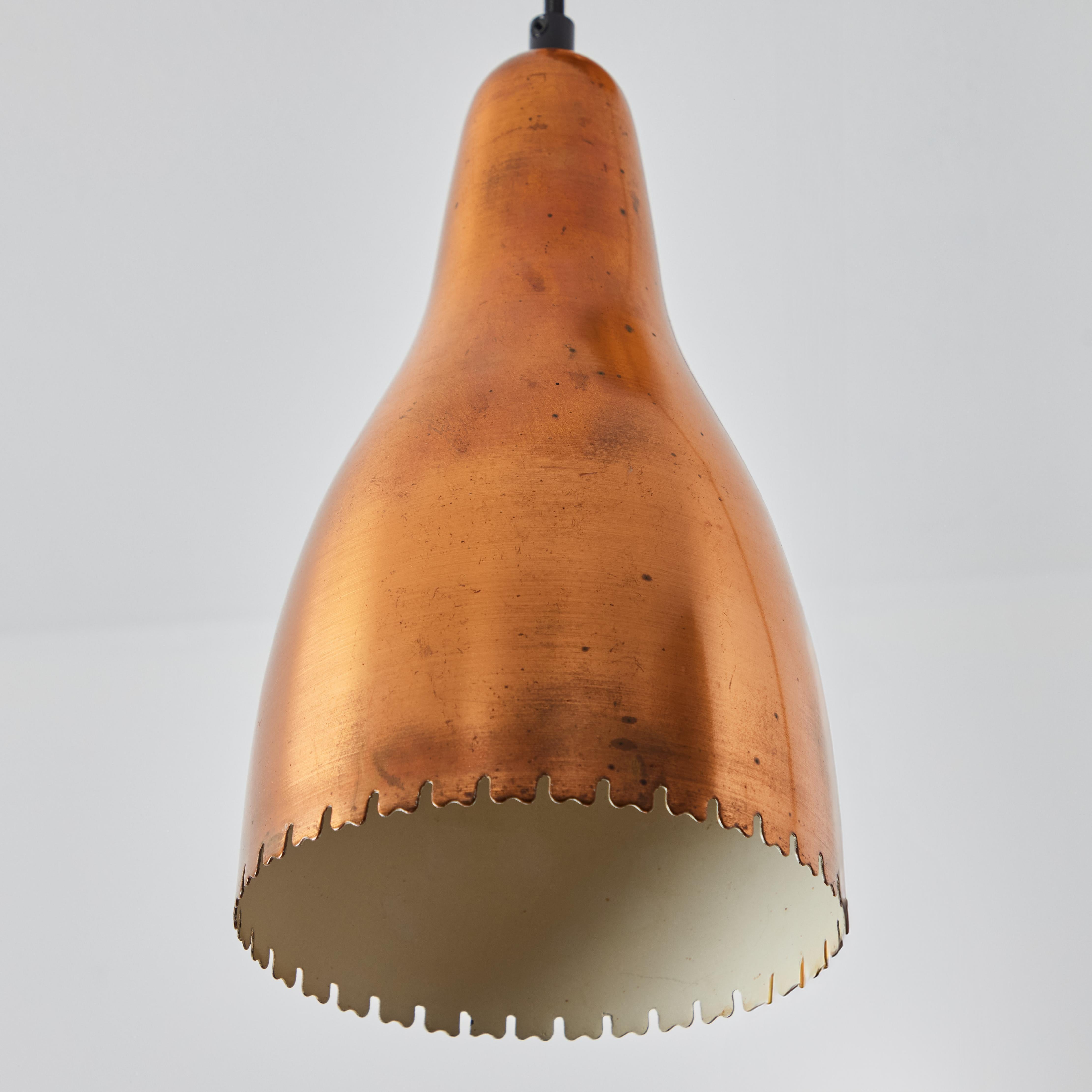 Metal 1950s Bent Karlby Perforated Copper Pendant for Lyfa For Sale