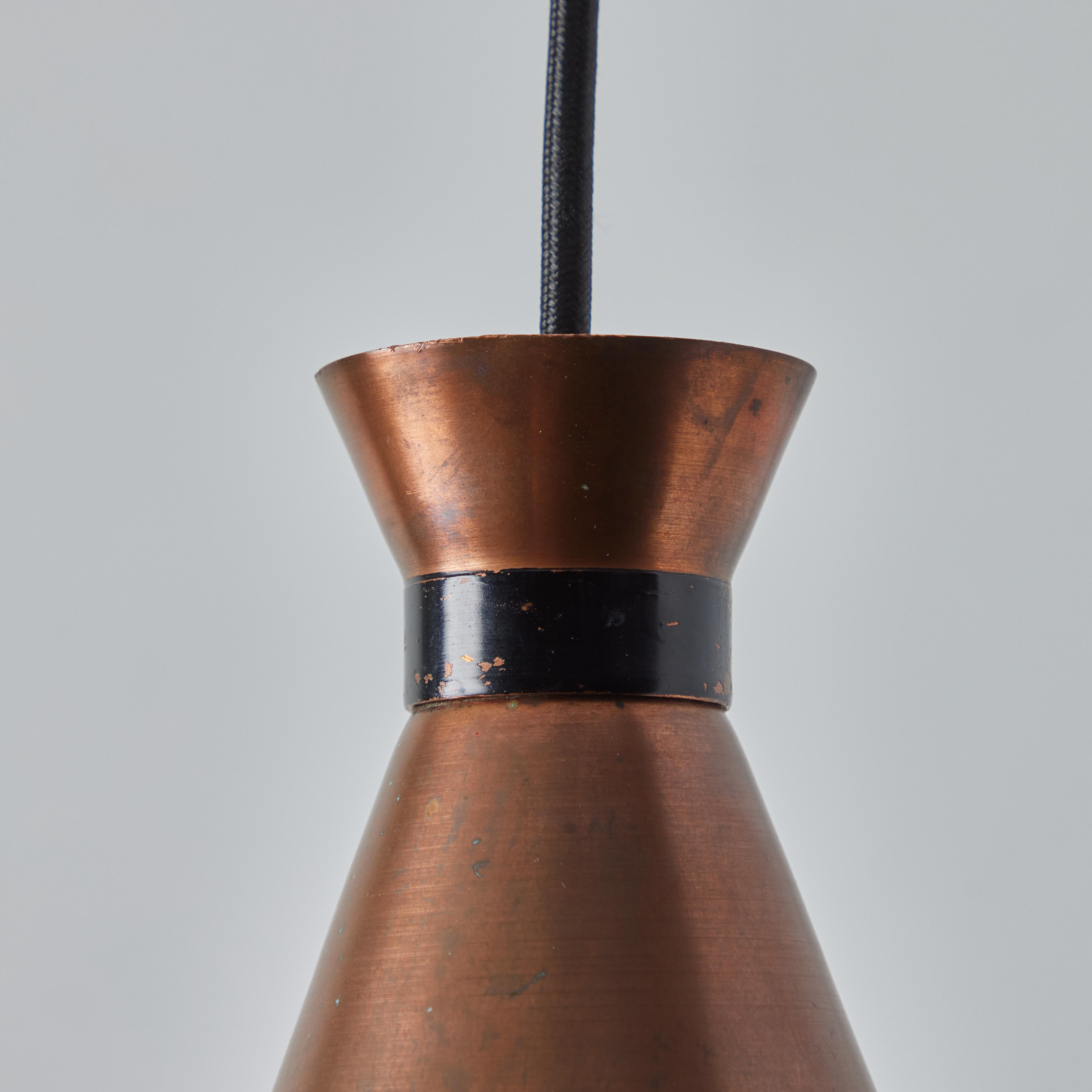 1950s Bent Karlby Perforated Diabolo Pendant in Copper for Lyfa For Sale 4