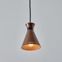 1950s Bent Karlby Perforated Diabolo Pendant in Copper for Lyfa